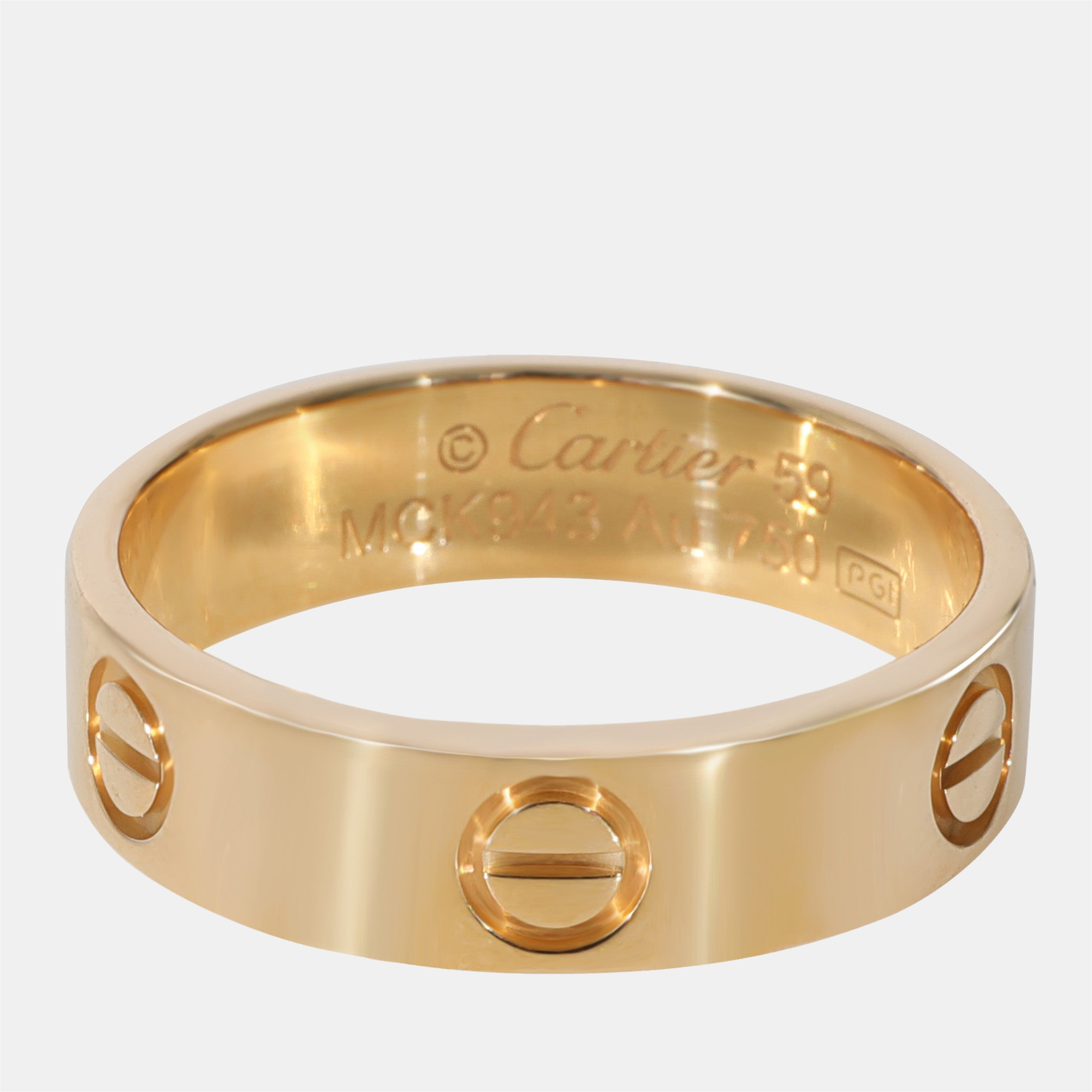 

Cartier Love Ring in 18k Yellow Gold Ring Size EU 59