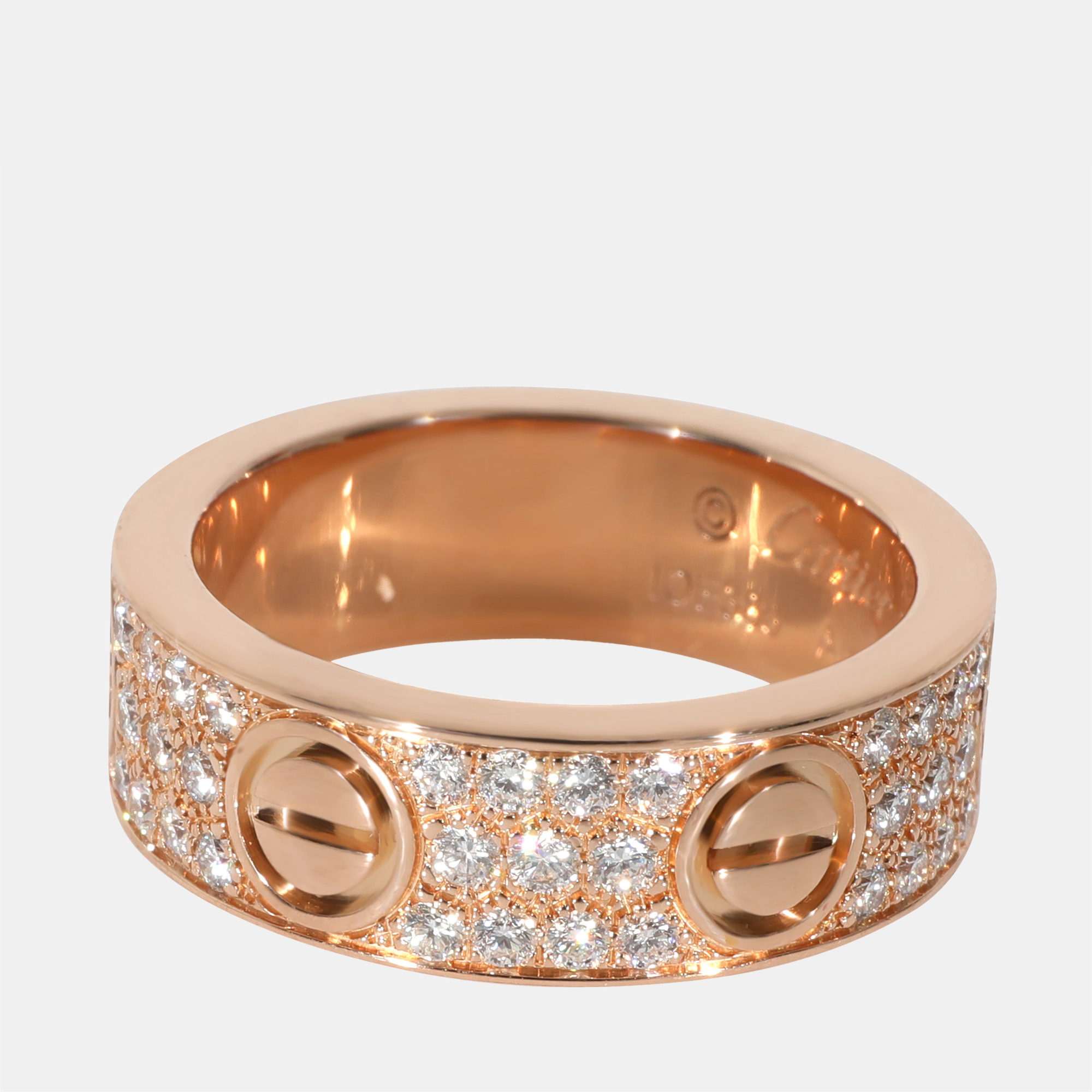 

Cartier Love Diamond Ring in 18k Rose Gold 0.7 CTW Ring Size US 6.75