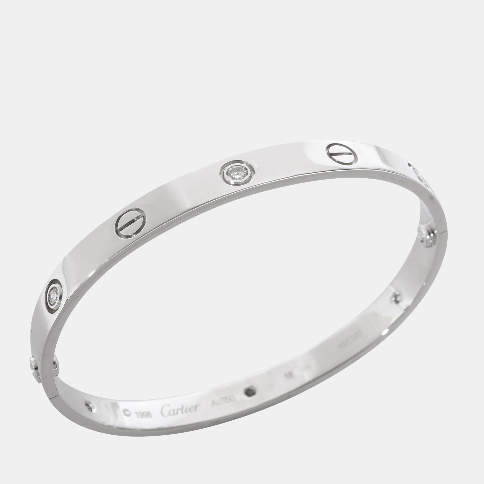 

Cartier Love Diamond Bracelet in 18k White Gold 0.54 CTW
