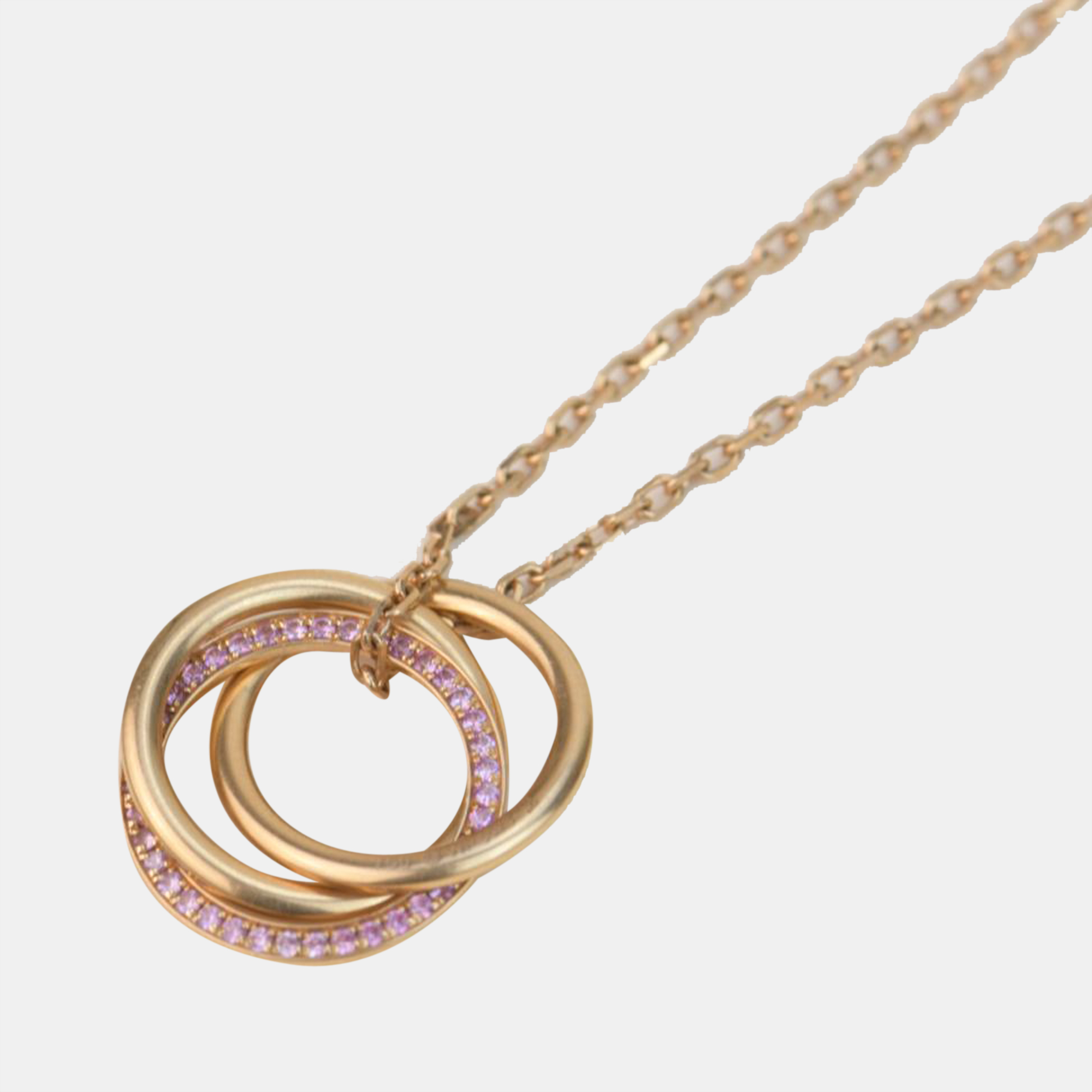 

Cartier Rose Gold Pink Sapphire Trinity Pendant Necklace