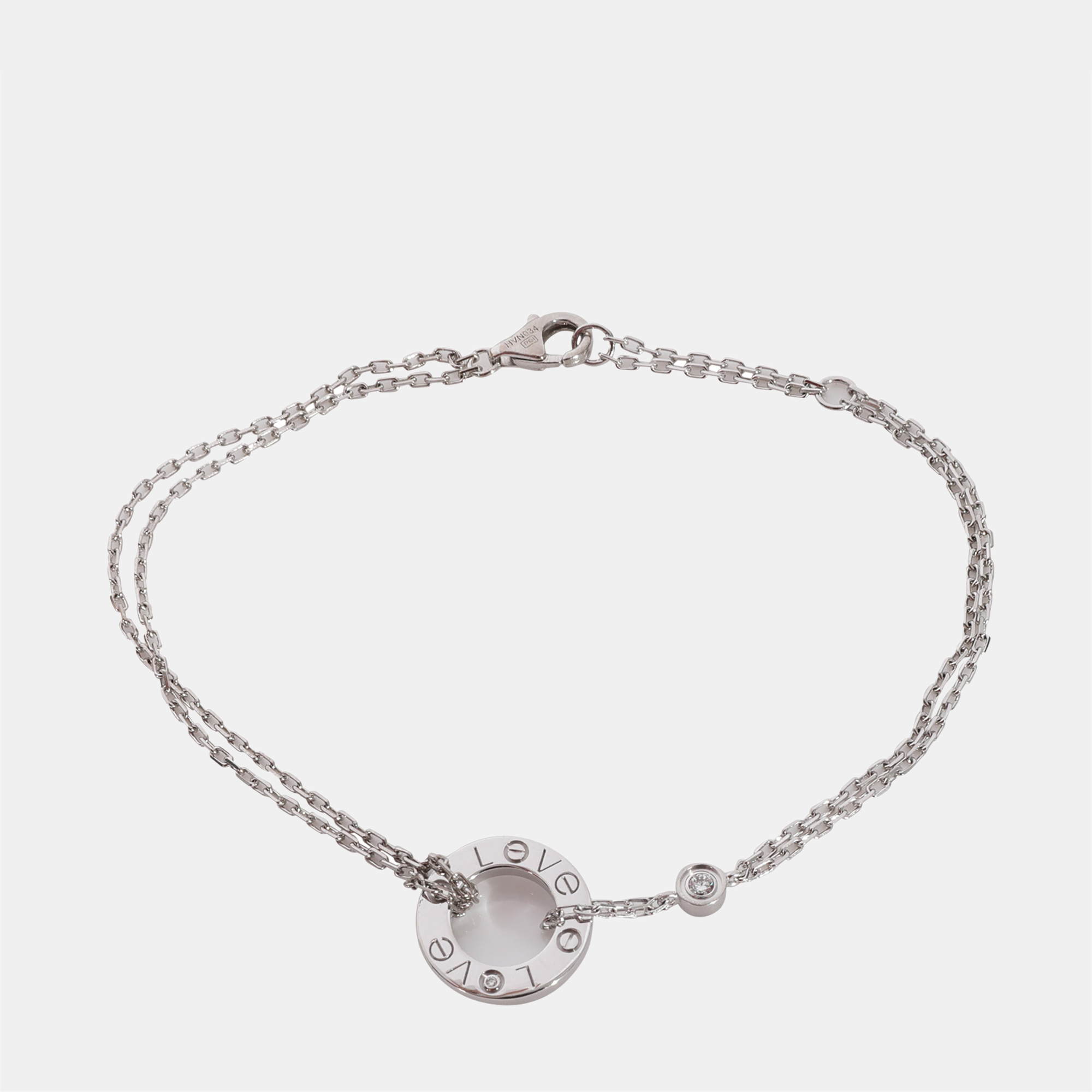 Cartier Love Diamond Chain Bracelet in 18K White Gold 0.03ctw