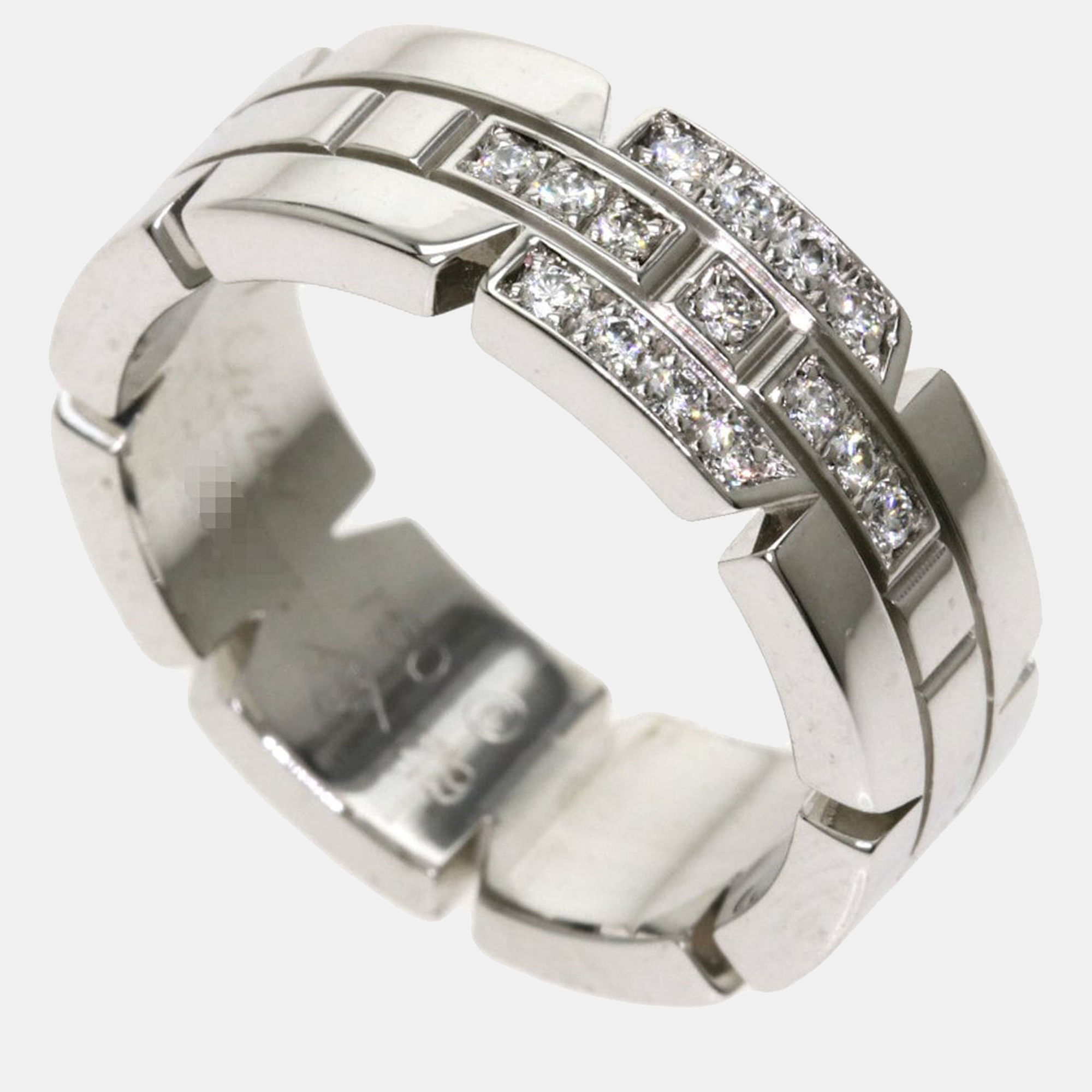 

Cartier Tank Francaise 18K White Gold Diamond Ring EU 49