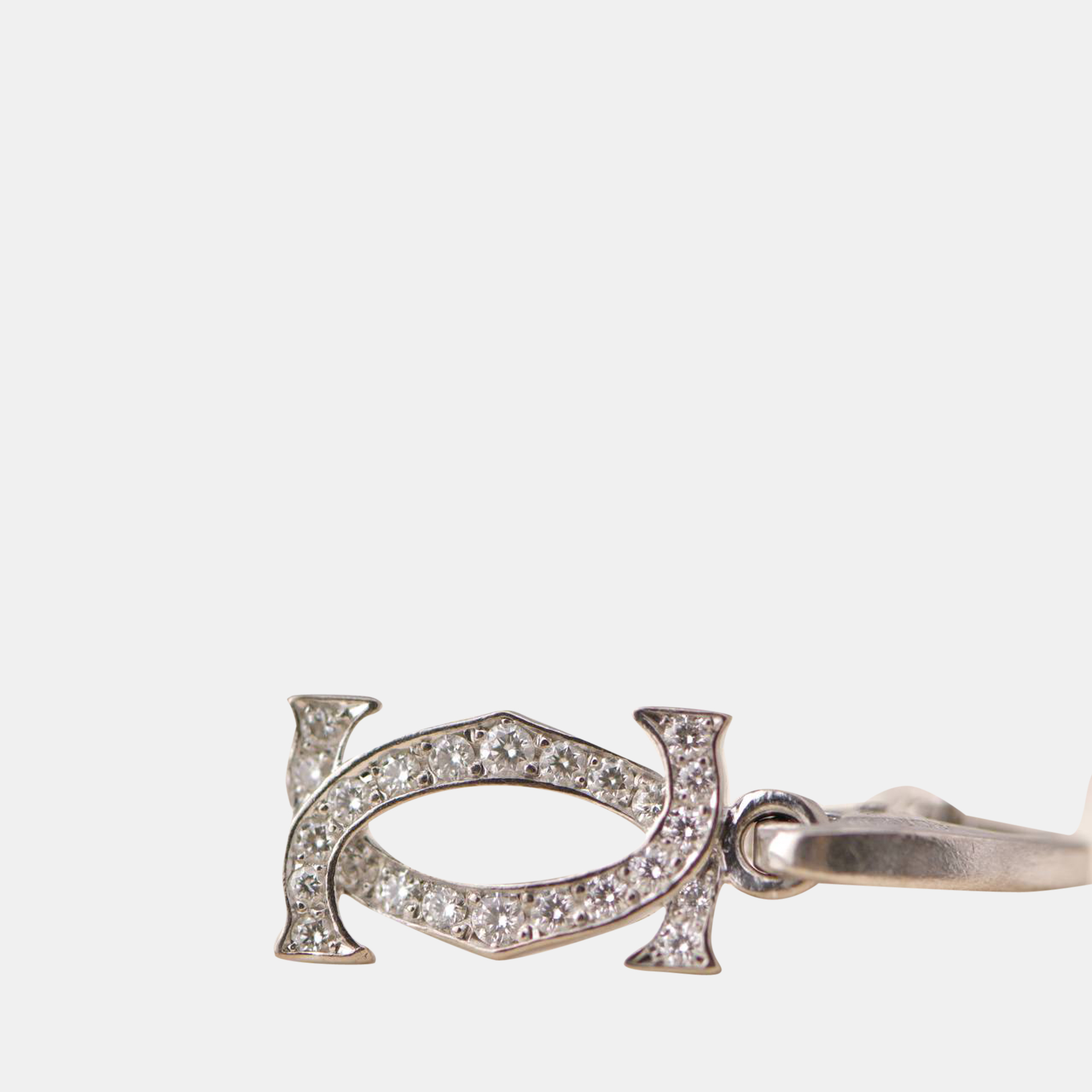 

Cartier Double C Charm Diamond White Gold NecklaceÂ