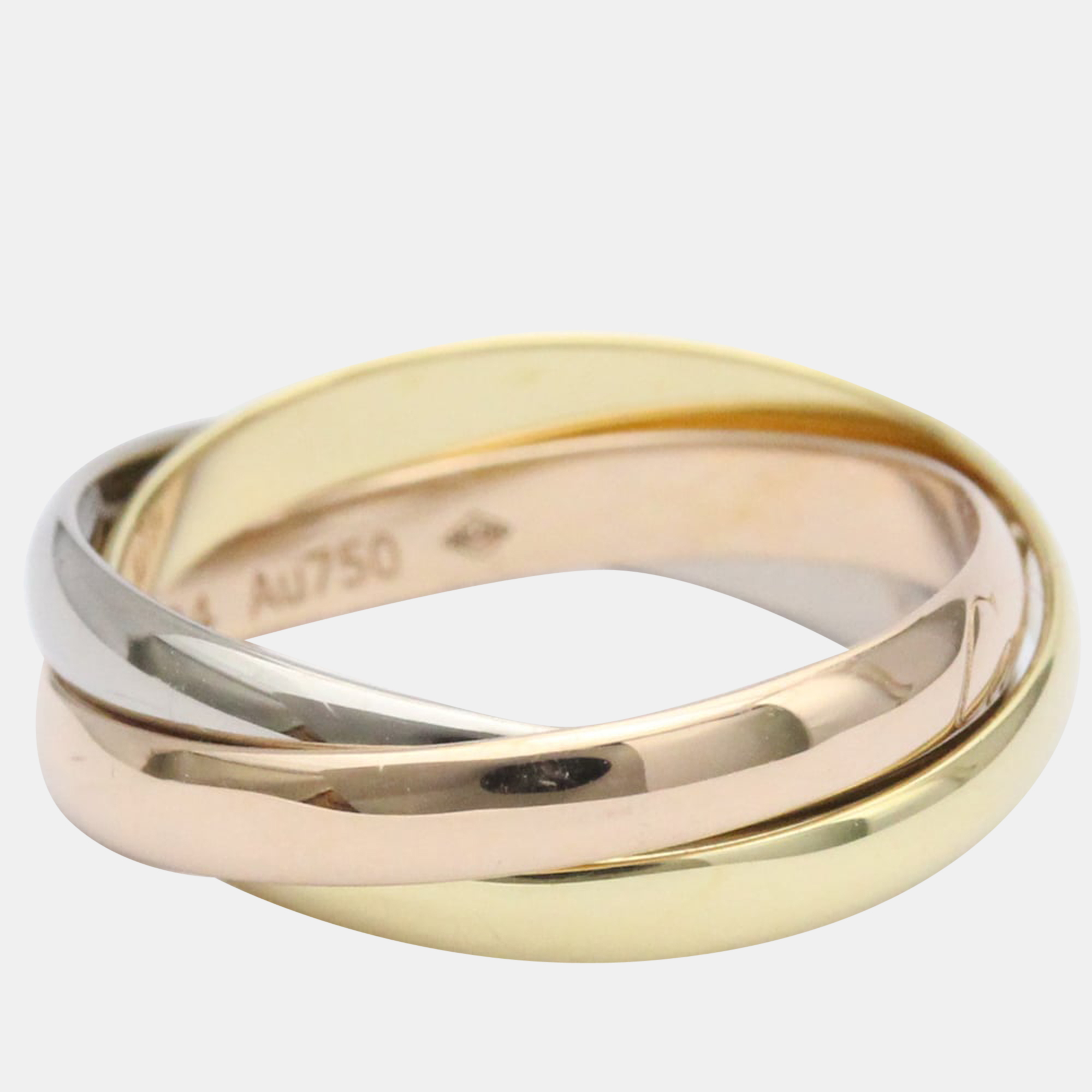 

Cartier Trinity Small 18K Yellow Rose and White Gold Ring EU 49
