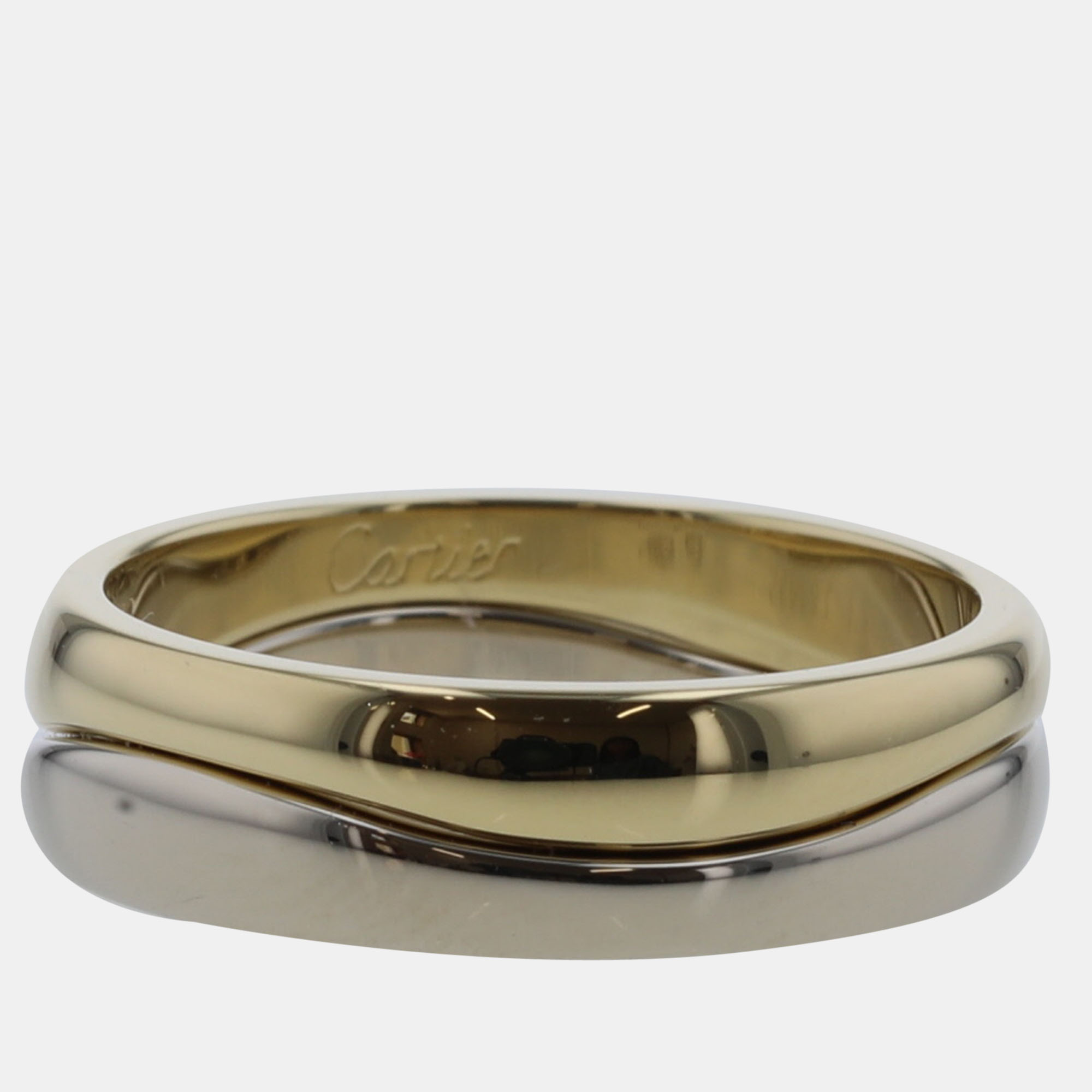 

Cartier Love Me 18K Yellow Rose and White Gold Ring EU 52