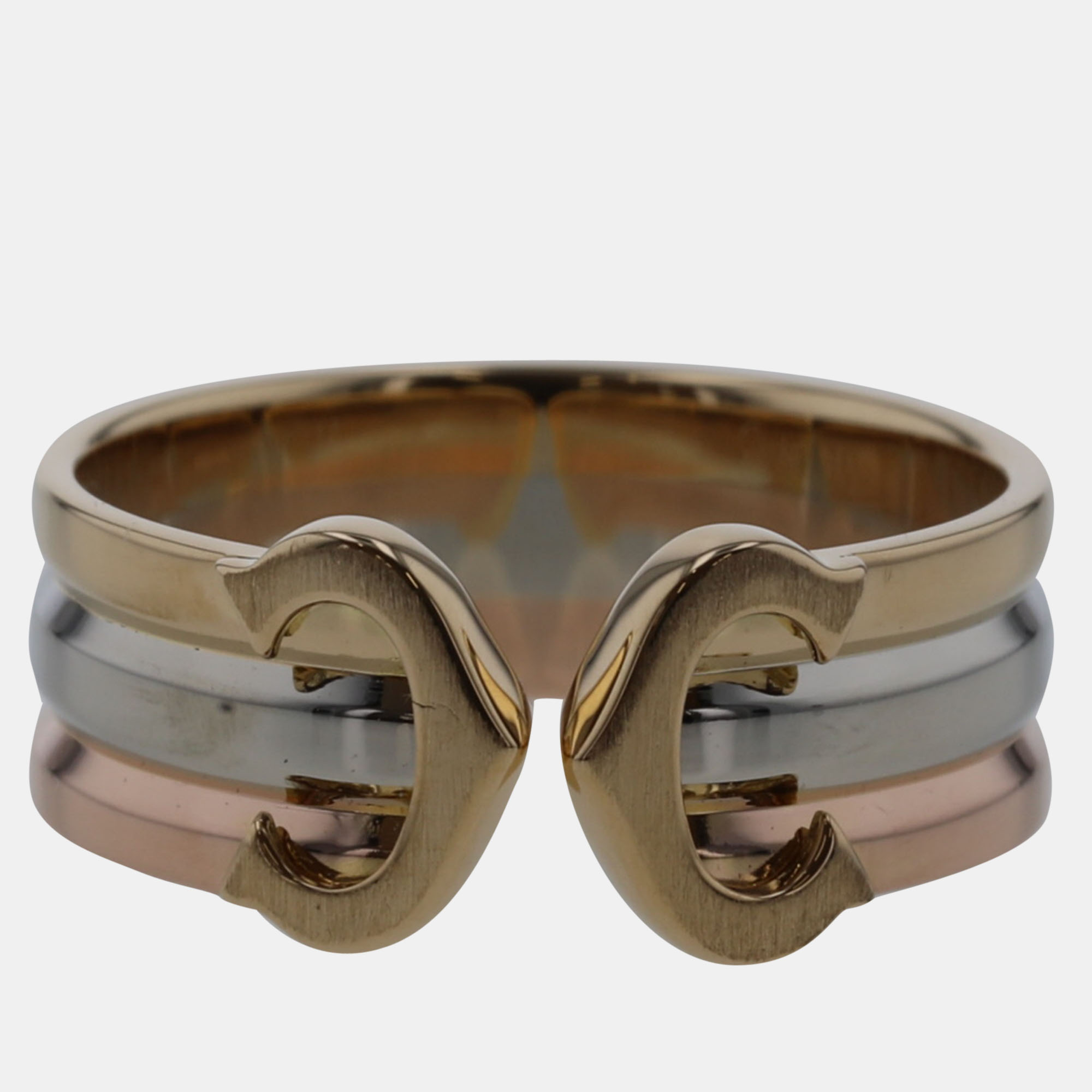 

Cartier Trinity De Cartier Vintage 18K Yellow Rose and White Gold Ring EU 47