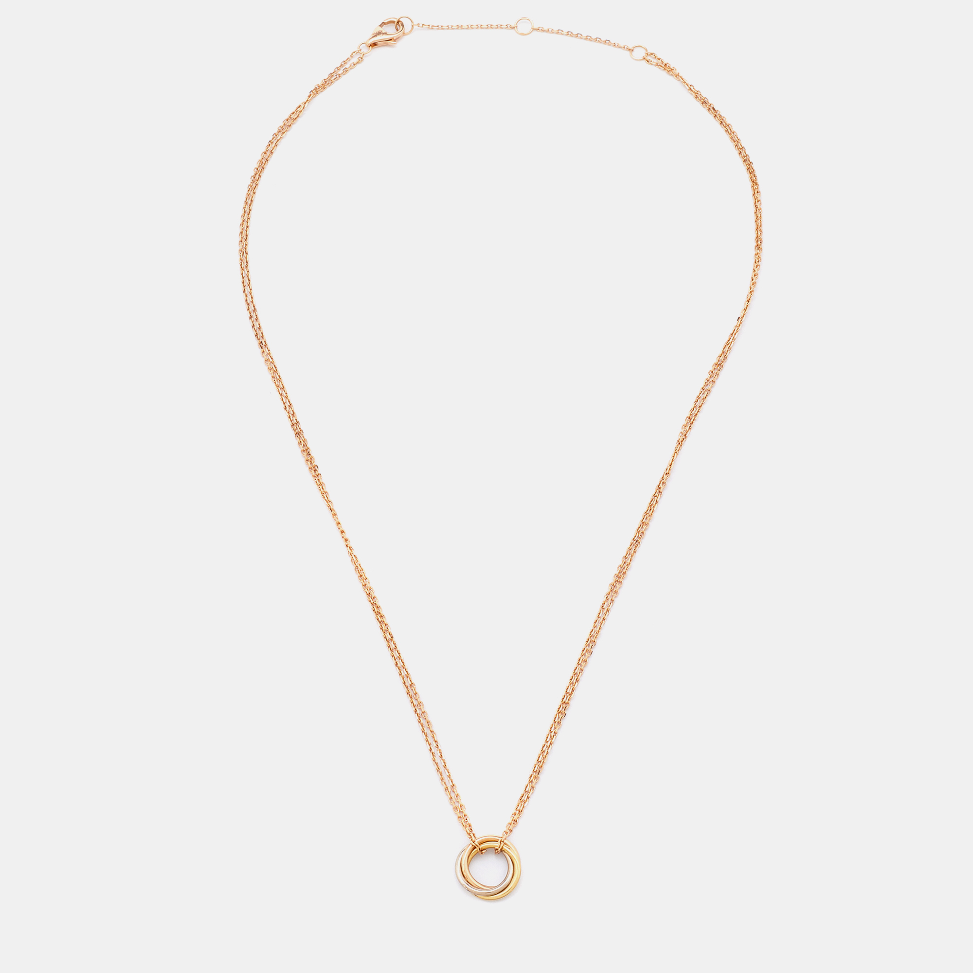 

Cartier Trinity 18k Three Tone Gold Double Strand Chain Necklace