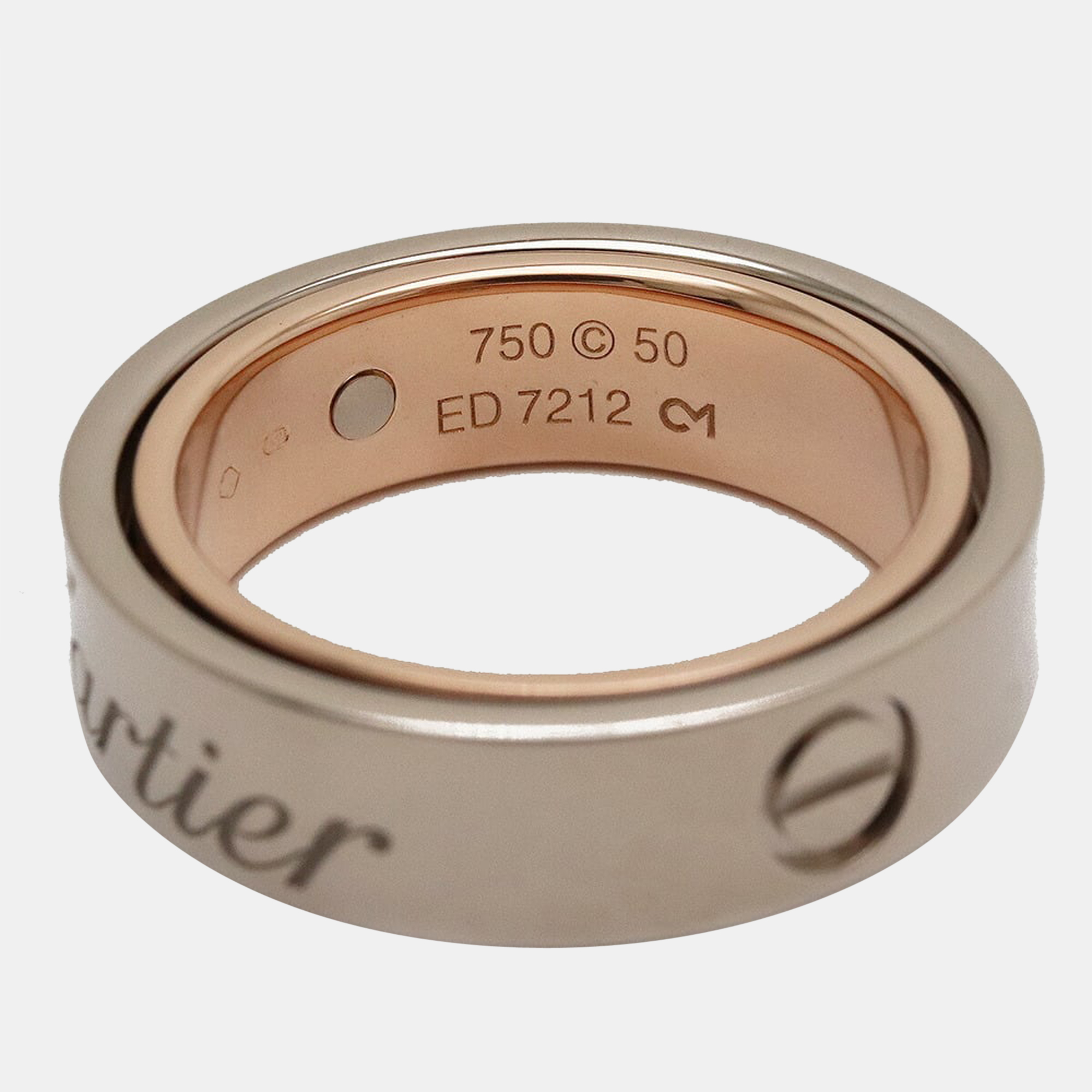 

Cartier Astro Love Secret 18K White Gold and Rose Gold Ring EU 50