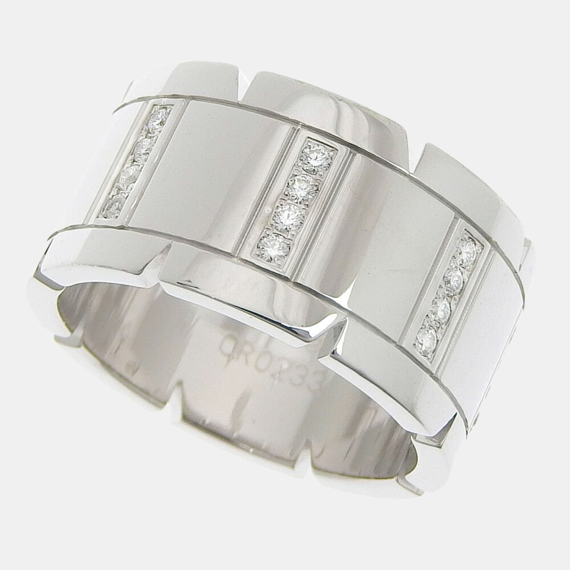 

Cartier Tank Francaise 18K White Gold Diamond Ring EU 55