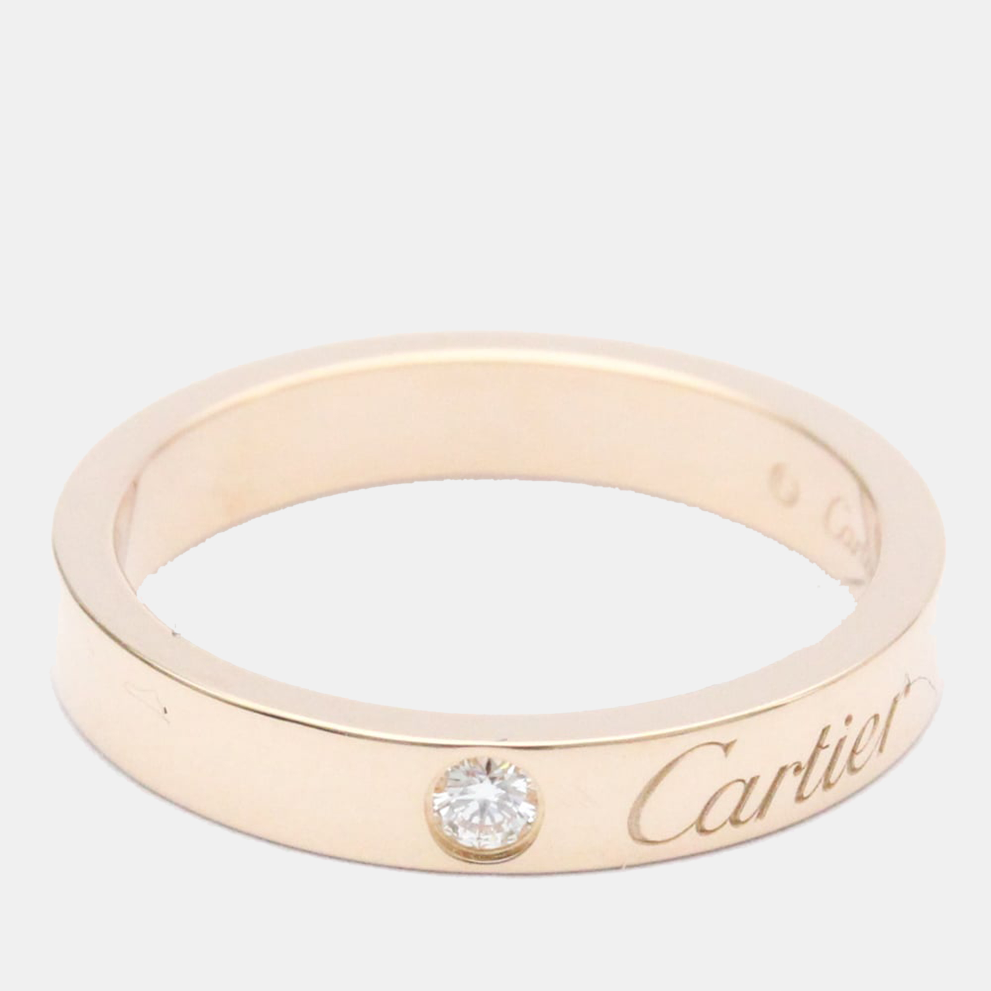 

Cartier C De Cartier 18K Rose Gold Diamond Ring EU 49