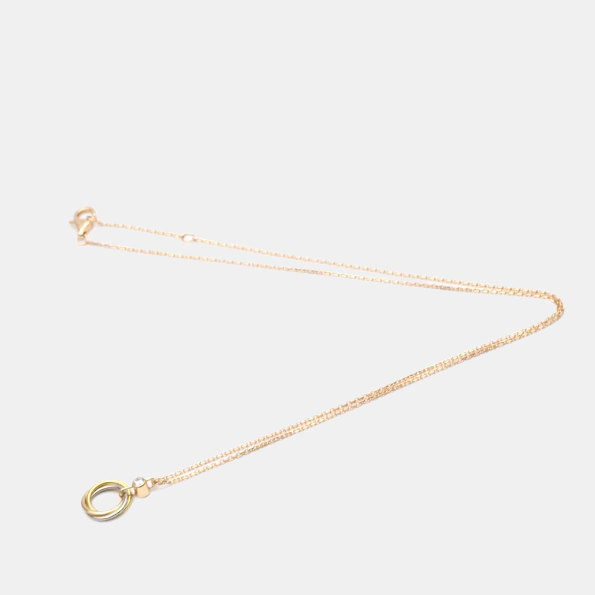 

Cartier Trinity 18K Yellow Rose and White Gold Diamond Necklace