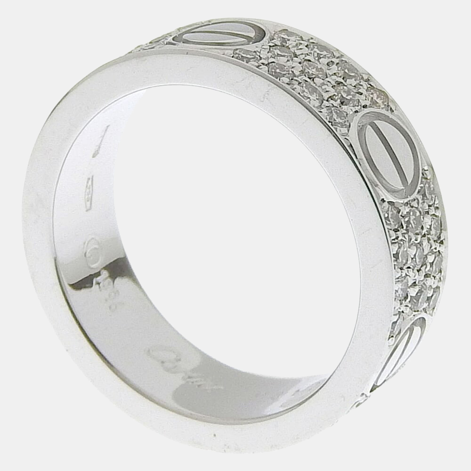 

Cartier Vintage Love 18K White Gold Diamond Ring EU 48