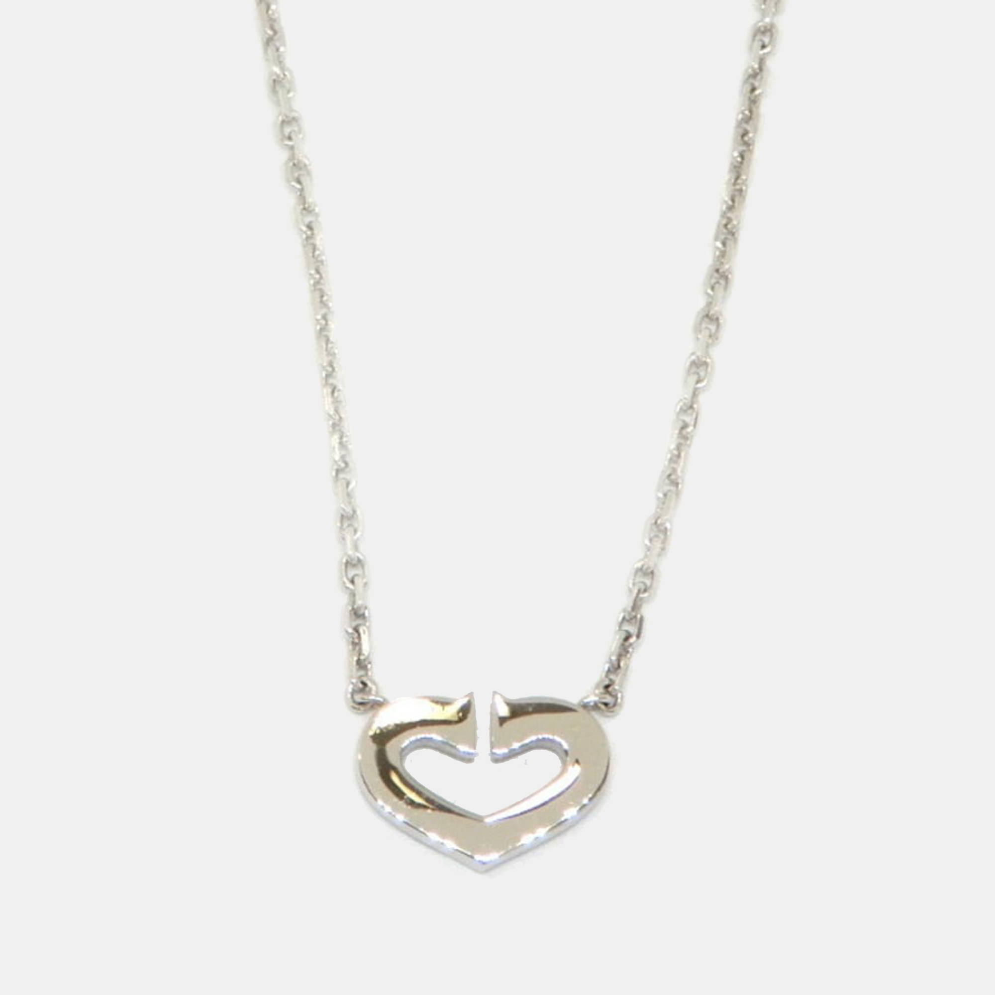 

Cartier Heart C 18K White Gold Diamond Necklace