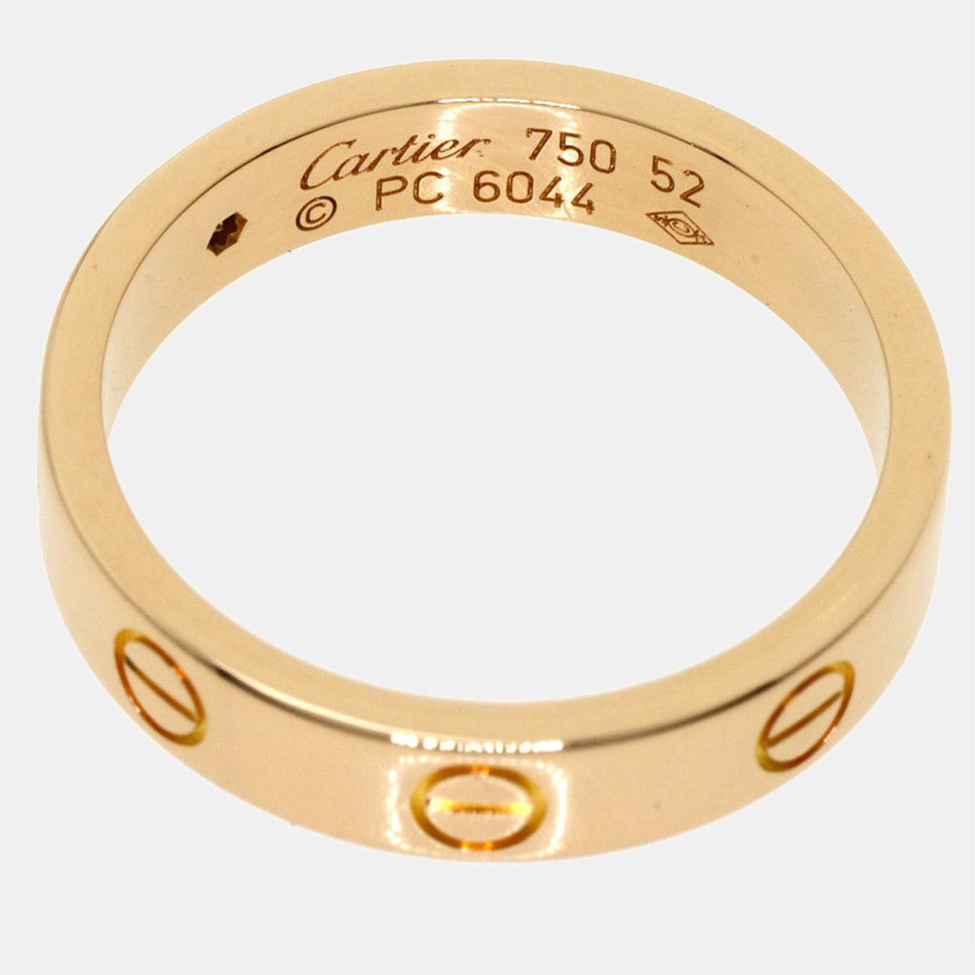 

Cartier Love 18K Rose Gold Diamond Ring EU 52