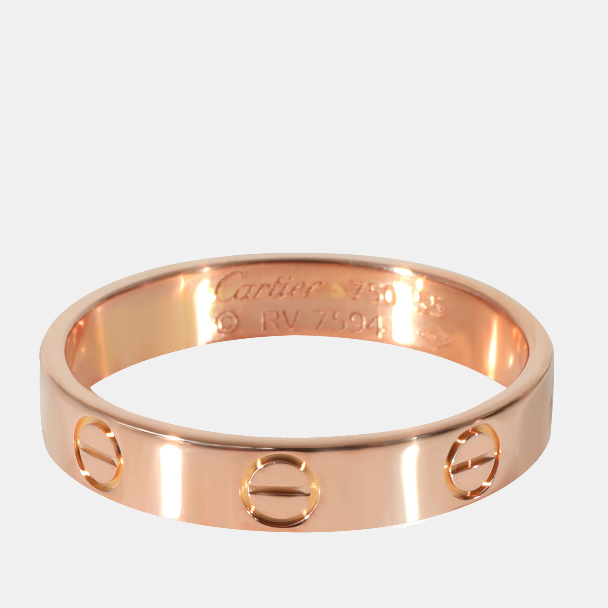 

Cartier Love Wedding Band in 18k Rose Gold Ring US 7.25