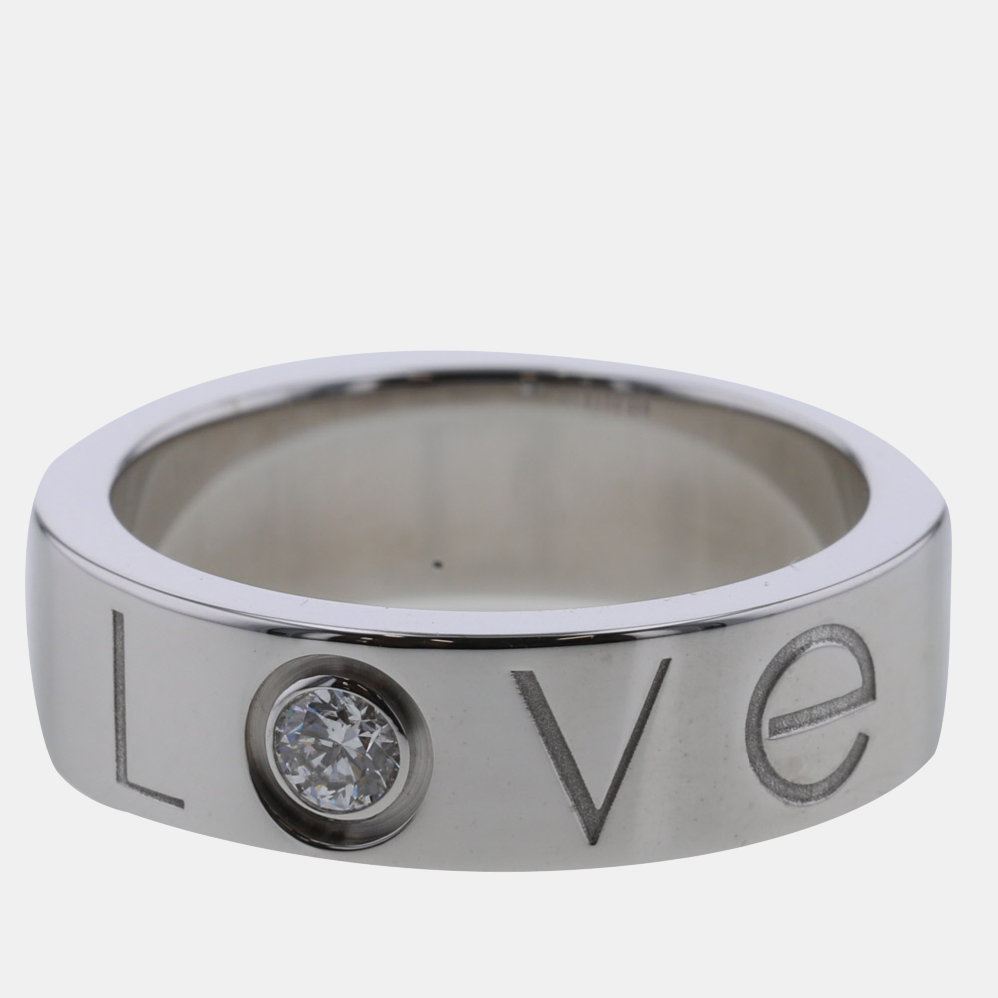 

Cartier Love Solitaire 18K White Gold Diamond Ring EU 50