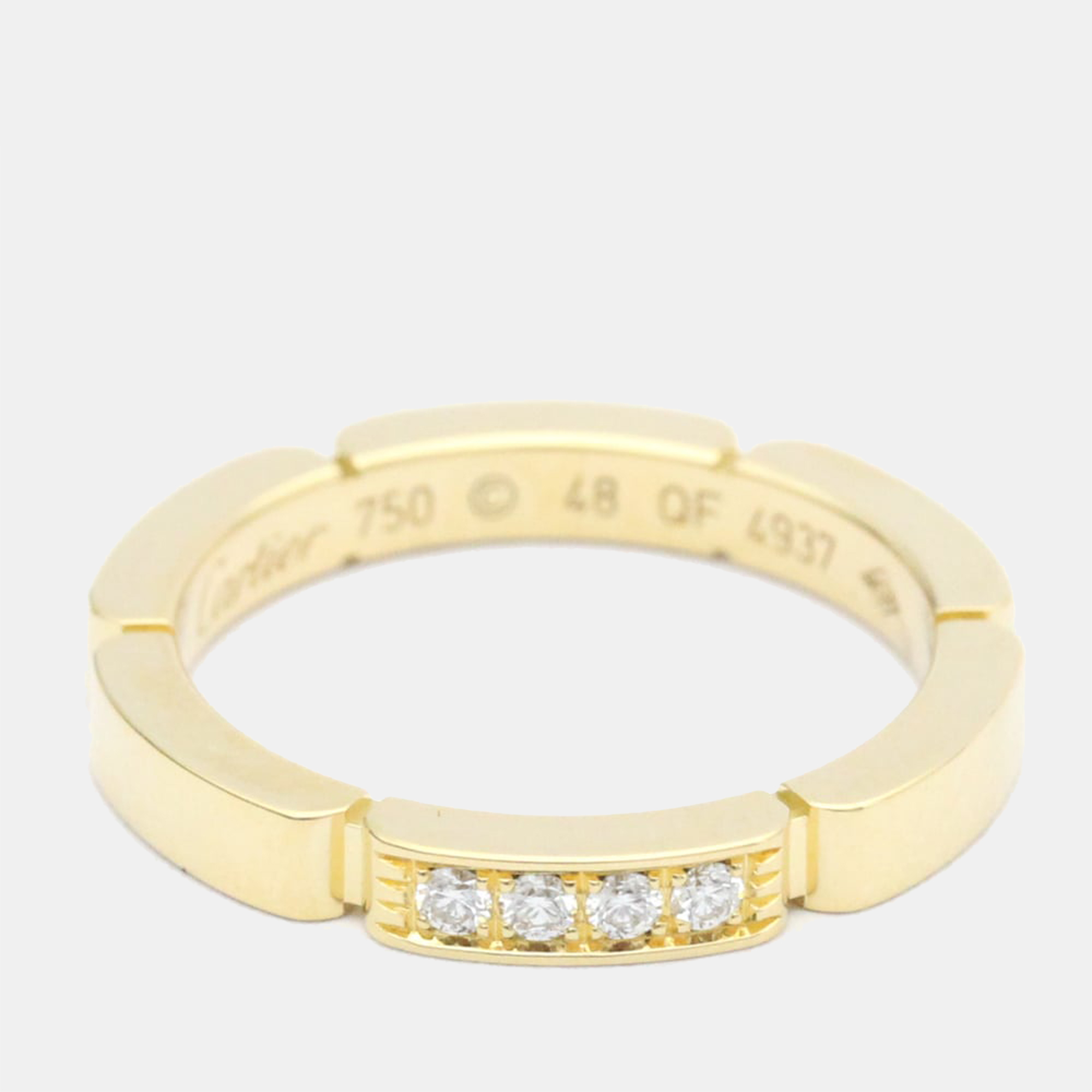 

Cartier Maillon Panthere 18K Yellow Gold Diamond Ring EU 48