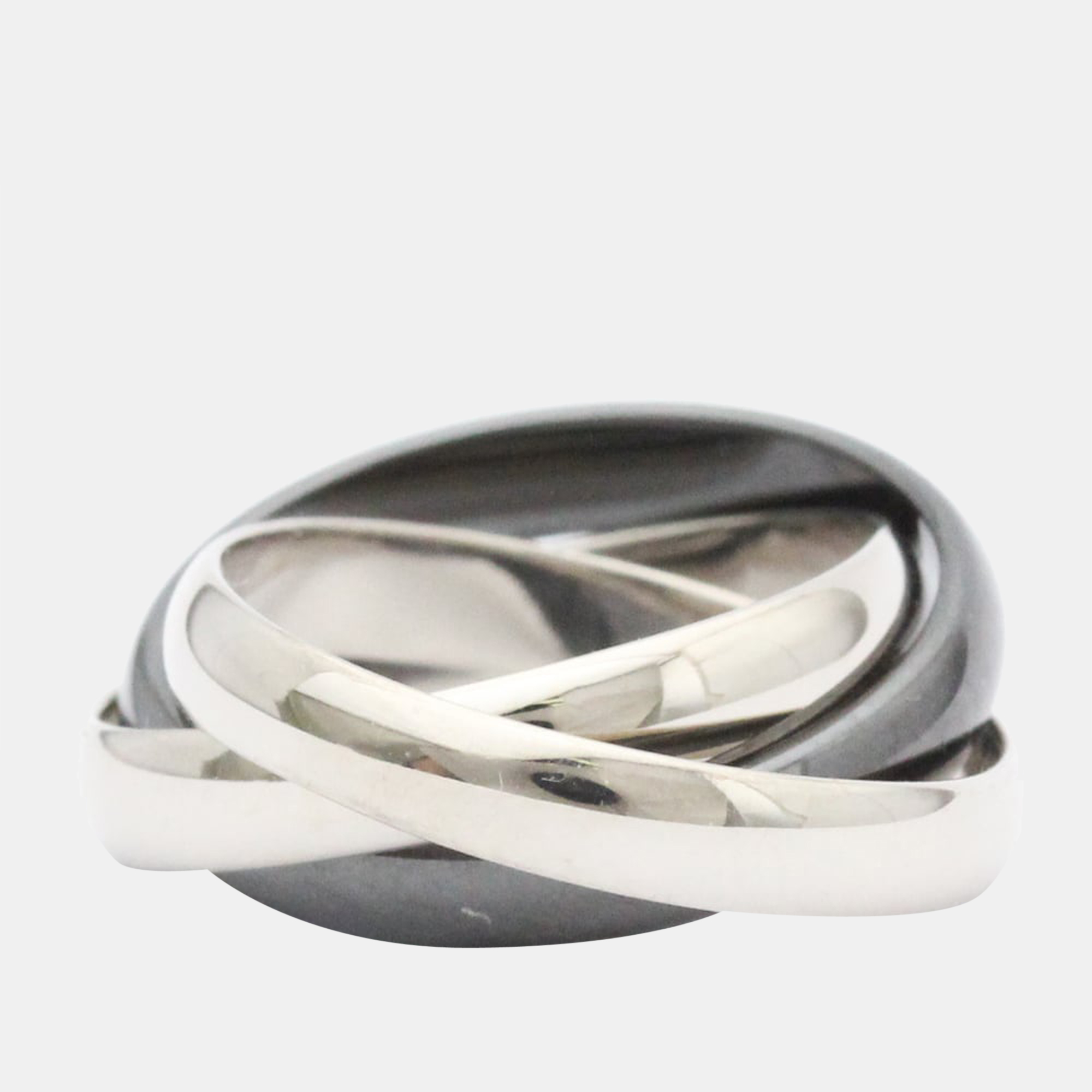 

Cartier Trinity 18K White Gold Ceramic Ring EU 51