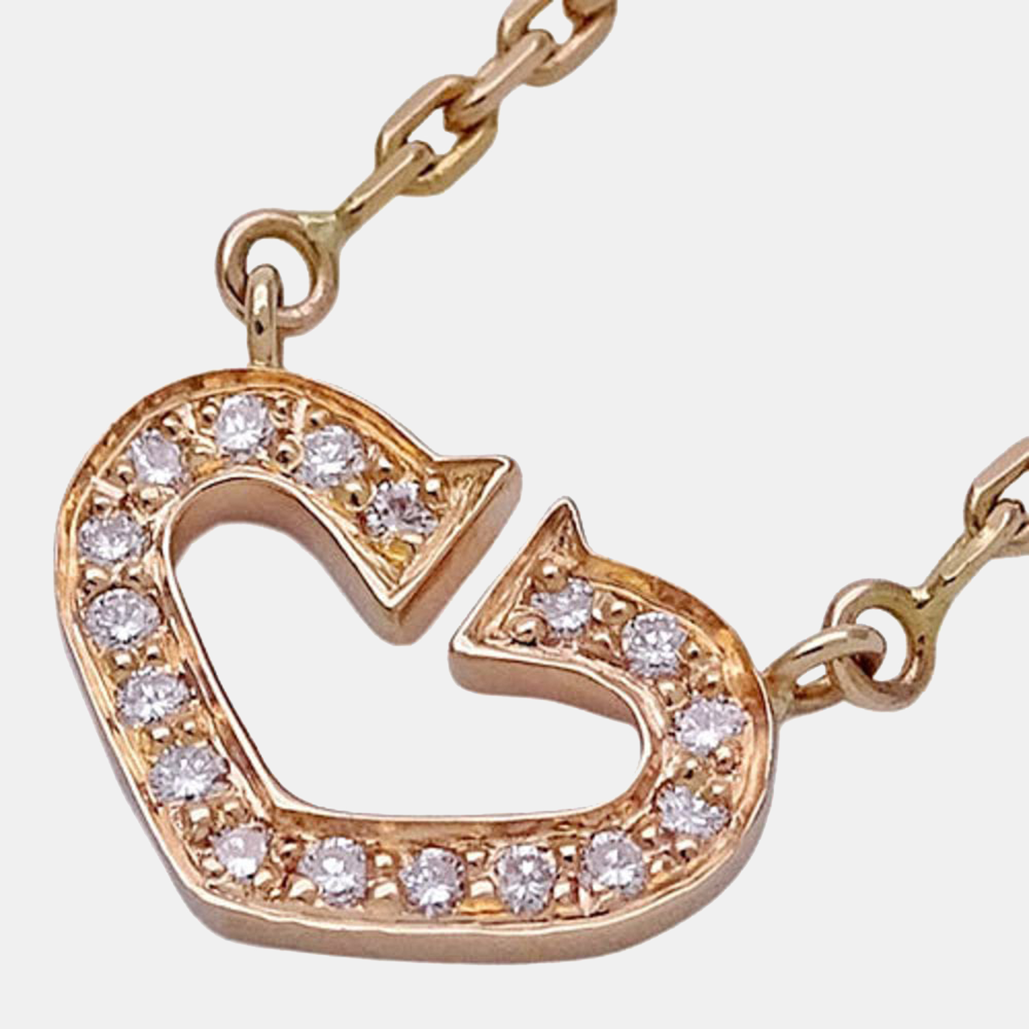 

Cartier Heart C 18K Rose Gold Diamond Necklace