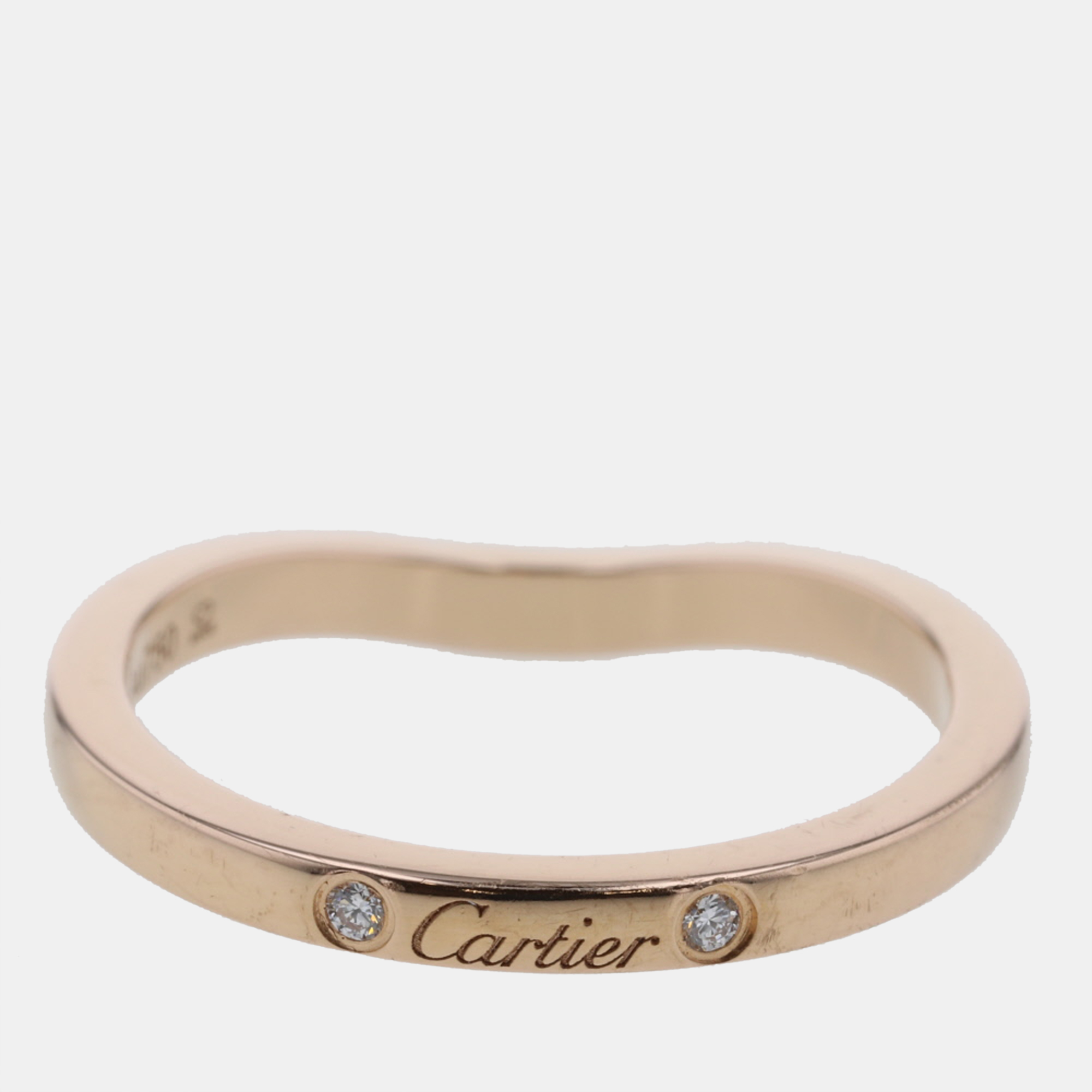 

Cartier Ballerine 18K Rose Gold Diamond Ring EU 49