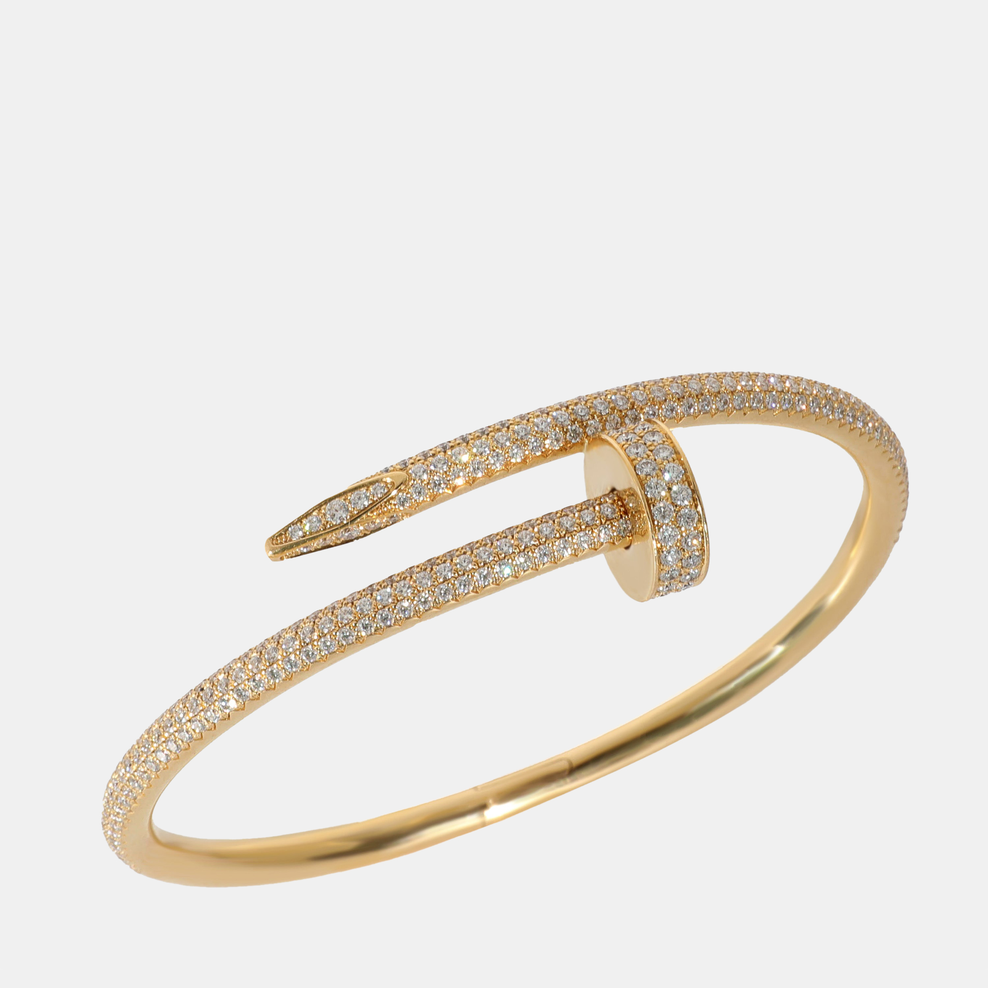 

Cartier Juste Un Clou Diamond Pave Bracelet in 18K Yellow Gold 2.26 CTW