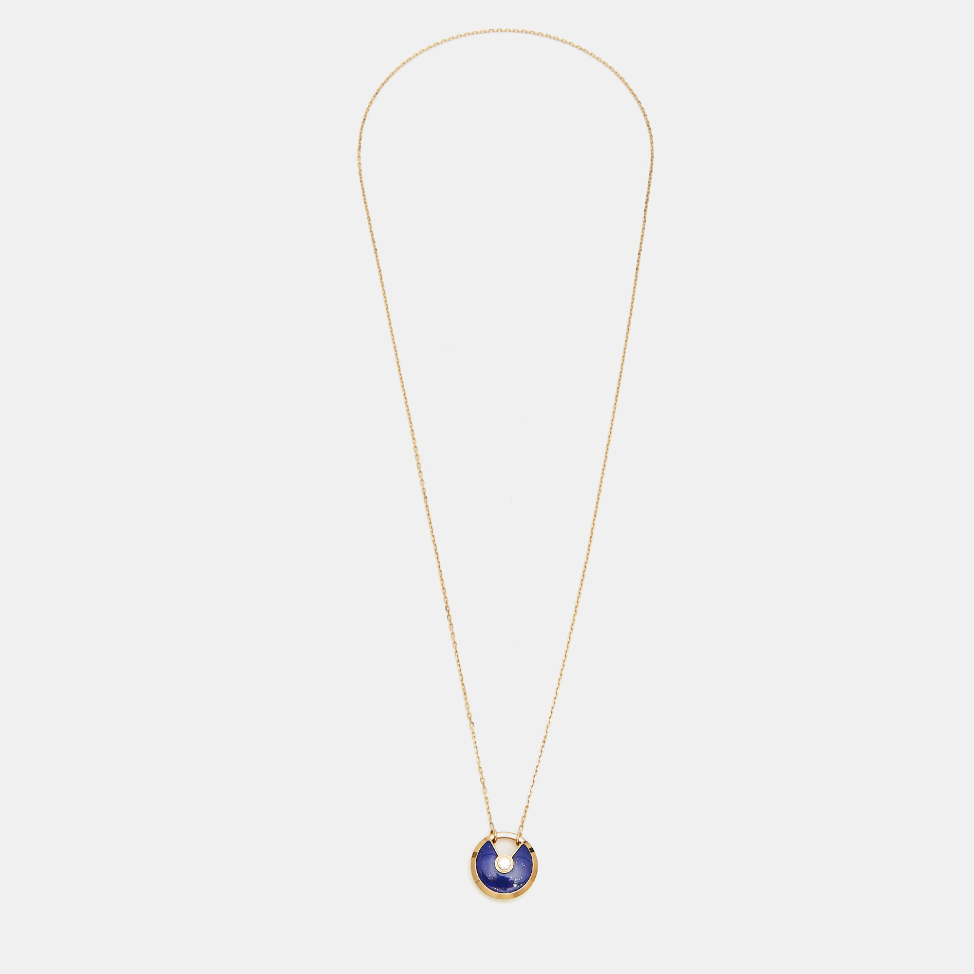 

Cartier Amulette De Cartier Lapis Lazuli Diamond 18k Yellow Gold Small Model Necklace