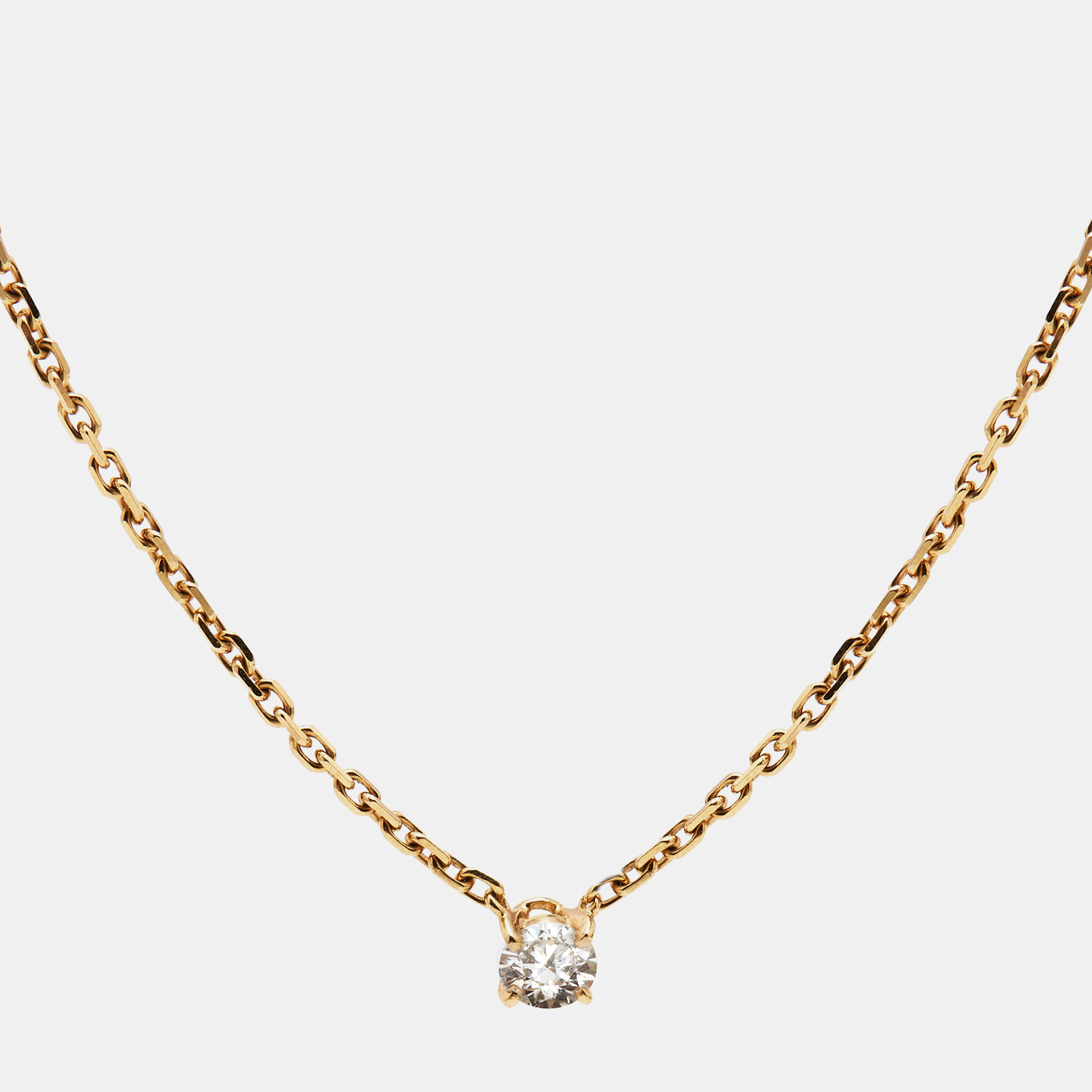 Pre-owned Cartier 1895 Diamond 18k Yellow Gold Necklace