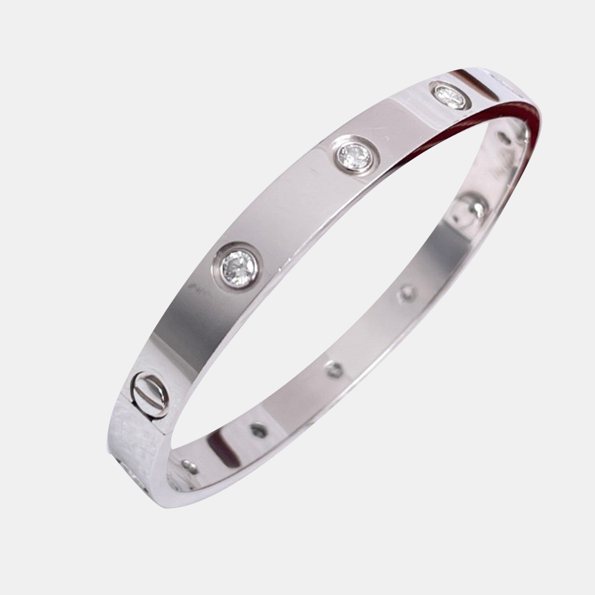 

Cartier Love 10 Diamond White Gold Bracelet Size