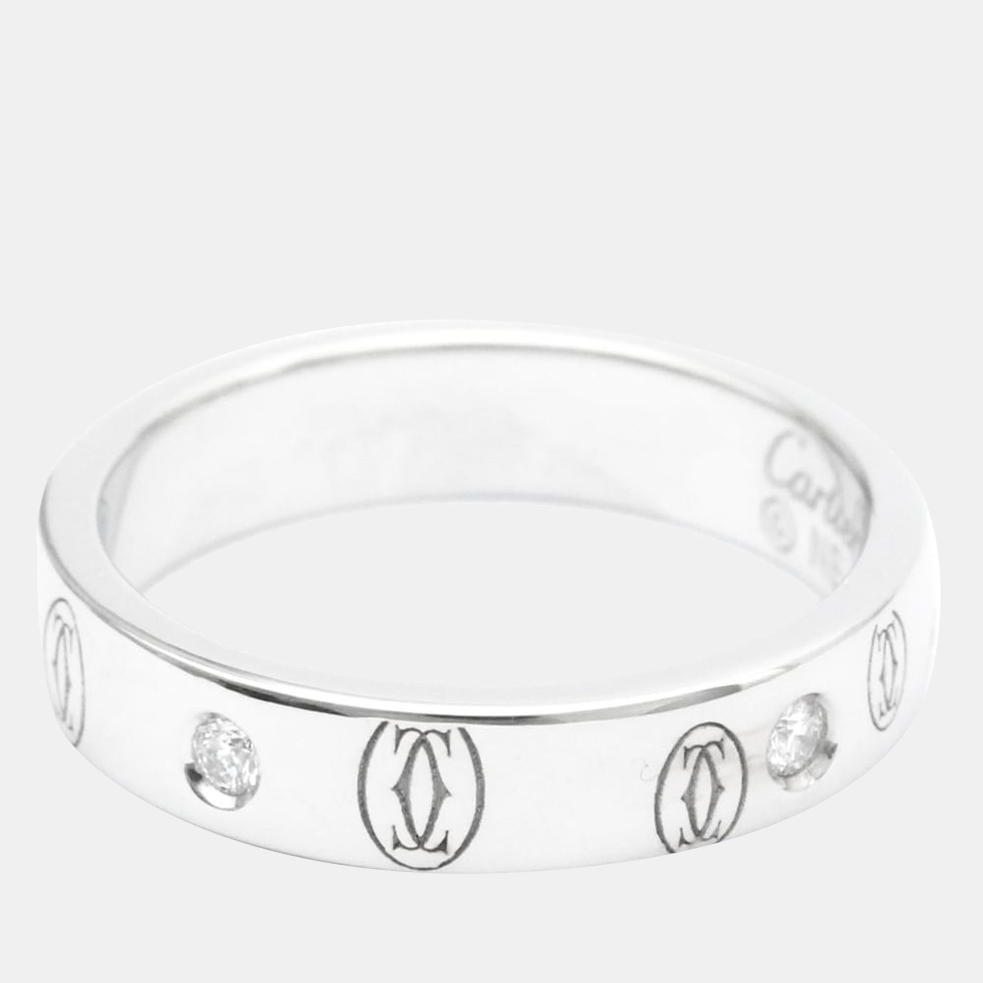 

Cartier Logo de Cartier 18K White Gold Diamond Ring EU 50