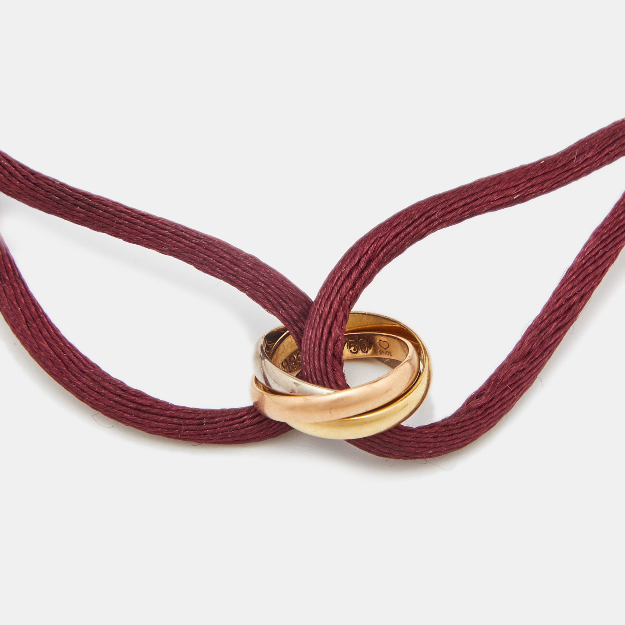 

Cartier Trinity 18k Three Tone Gold Adjustable Cord Bracelet