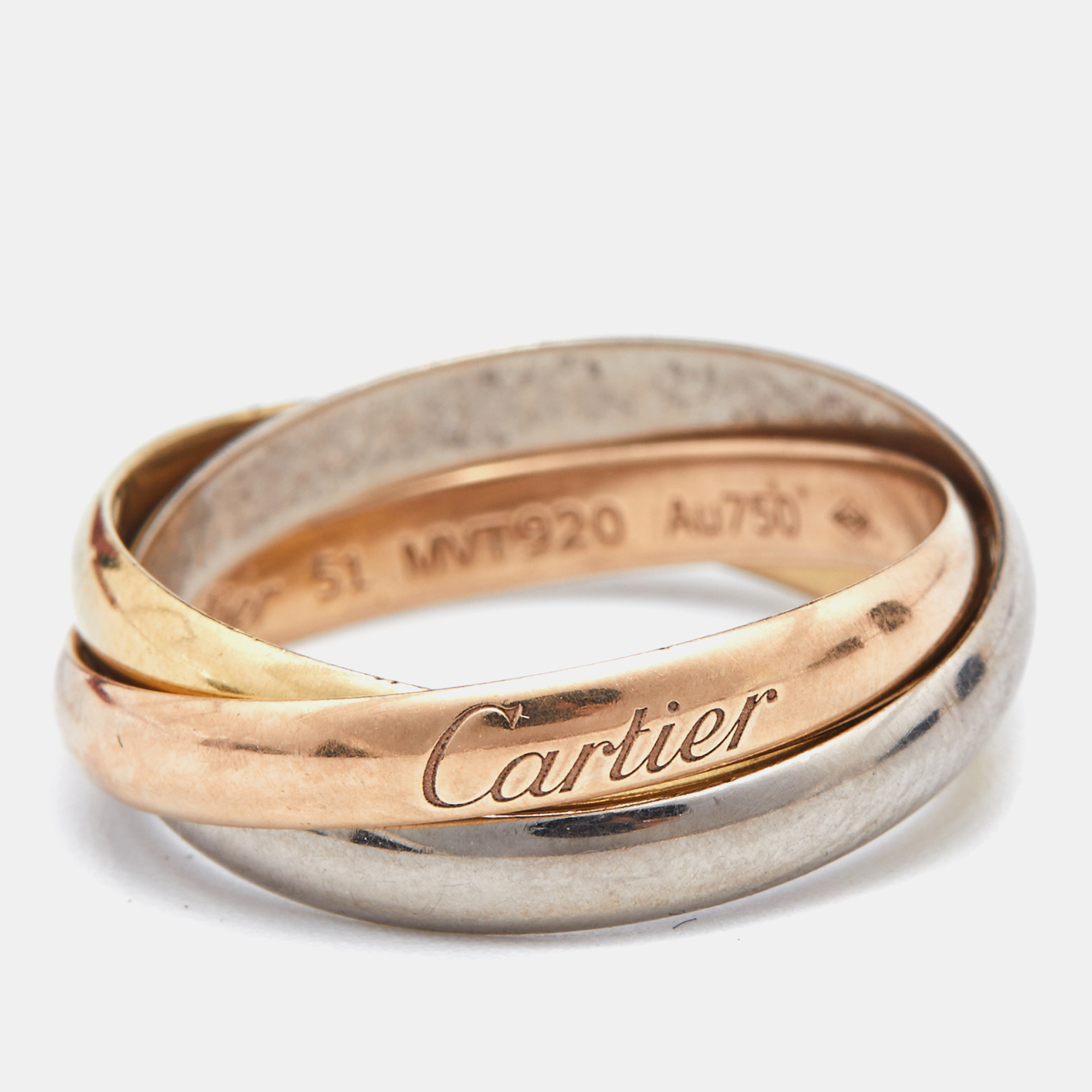 

Cartier Trinity 18k Three Tone Gold Small Model Ring Size