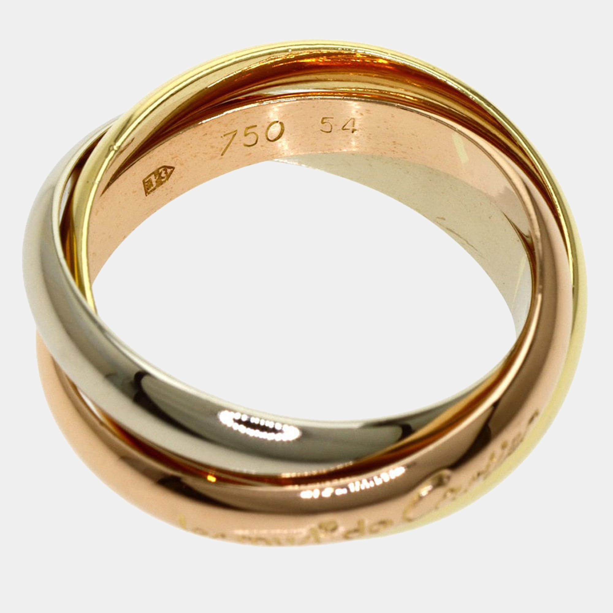 

Cartier Les Must de Cartier 18K Yellow Rose and White Gold Ring EU 54