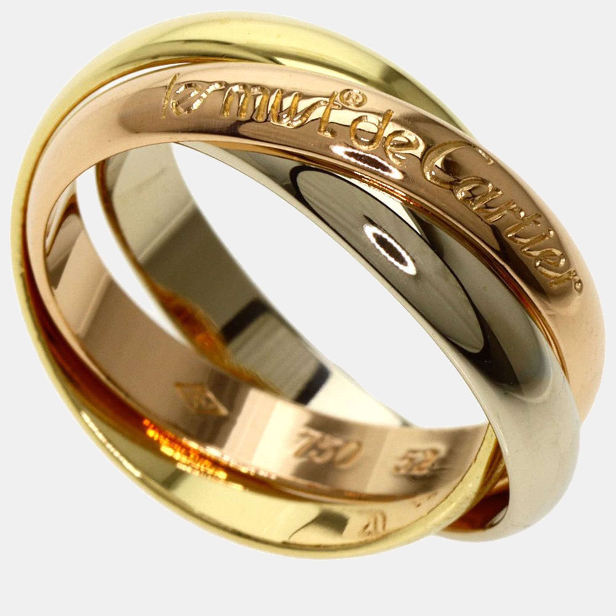 

Cartier Les Must de Cartier 18K Yellow Rose and White Gold Ring EU 52