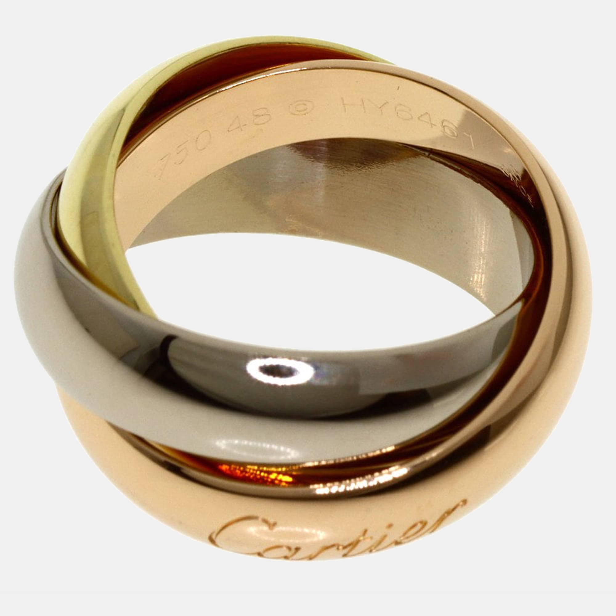 

Cartier Trinity LM 18K Yellow Rose and White Gold Ring EU 48