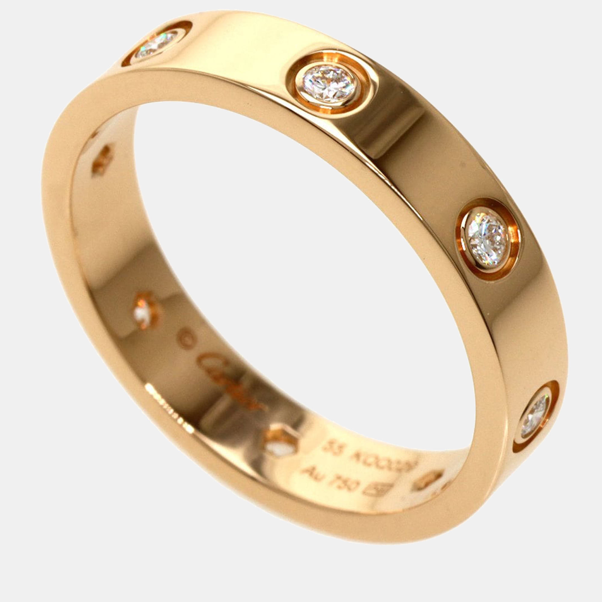 

Cartier Love 18K Rose Gold Diamond Ring EU 55