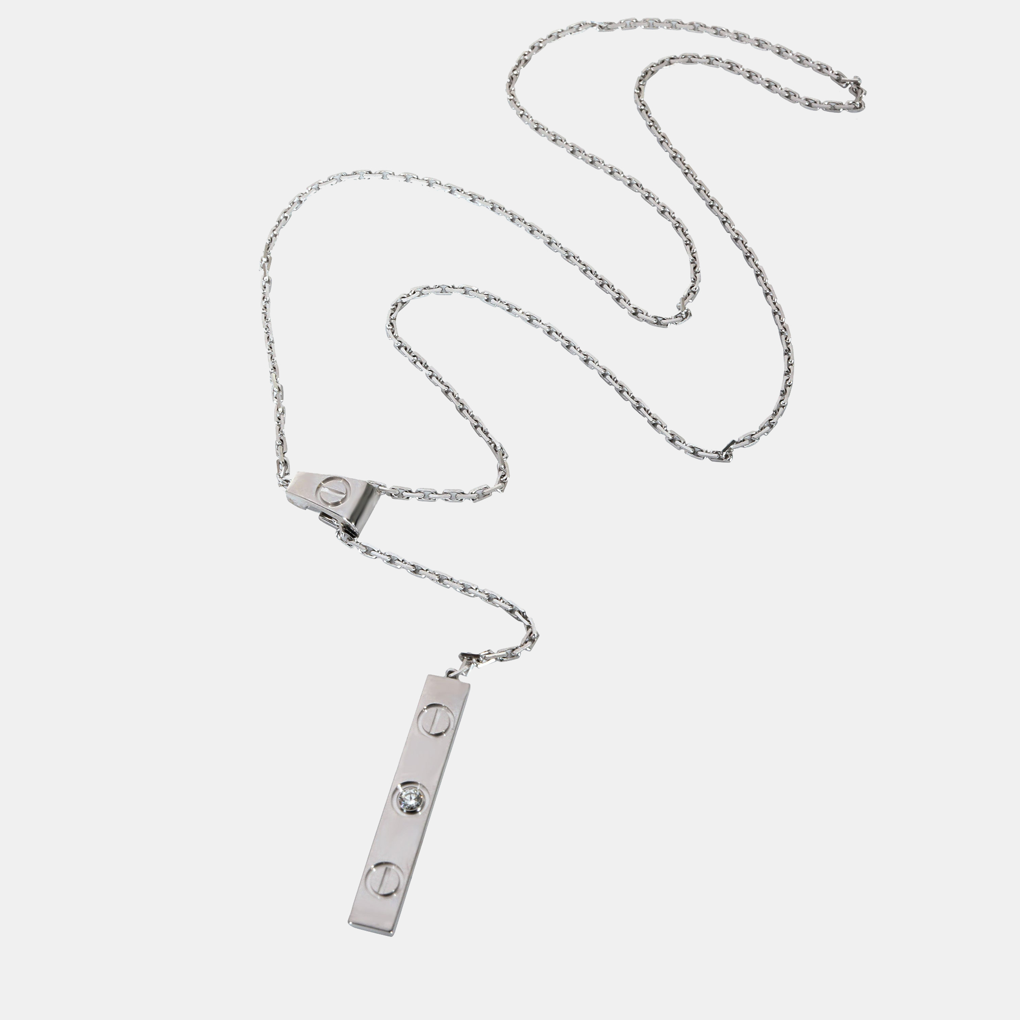 

Cartier Love Diamond Fashion Necklace in 18k White Gold 0.06 CTW