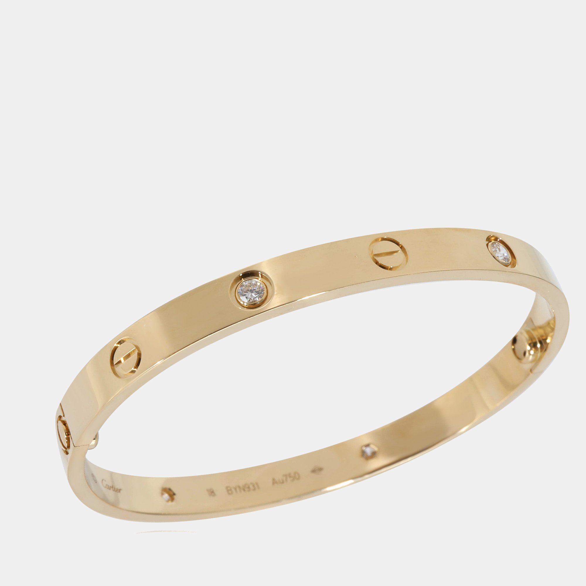 

Cartier Love Diamond Bracelet in 18k Yellow Gold 0.42 CTW