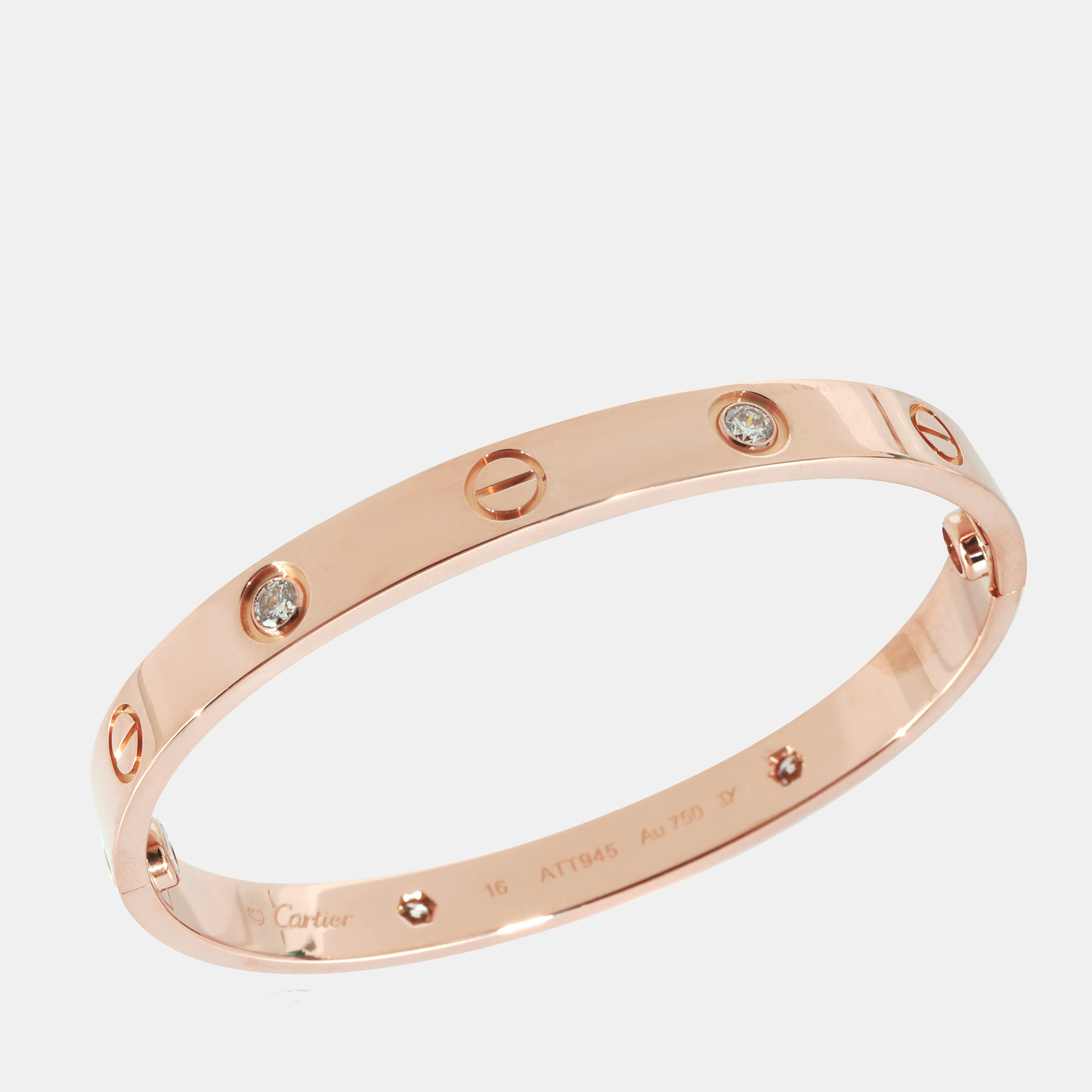 

Cartier Love Diamond Bracelet in 18k Rose Gold 0.42 CTW