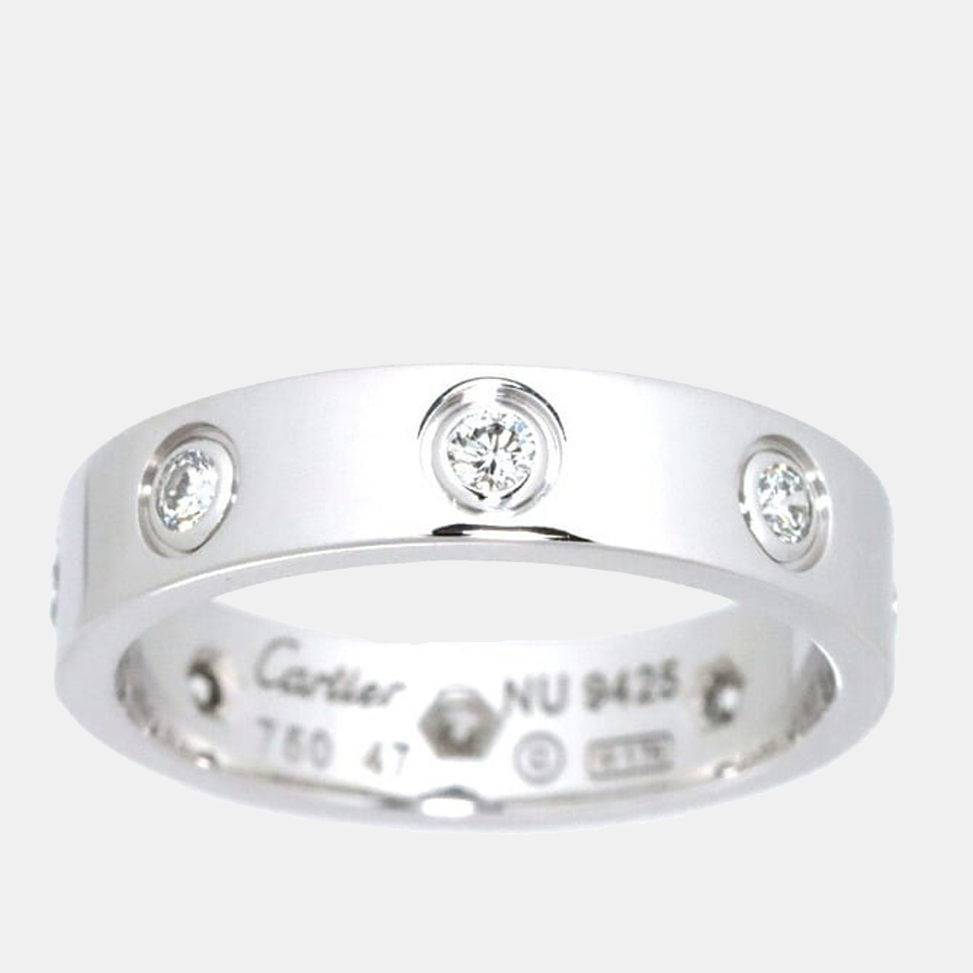

Cartier Love 18K White Gold Diamond Ring EU 47