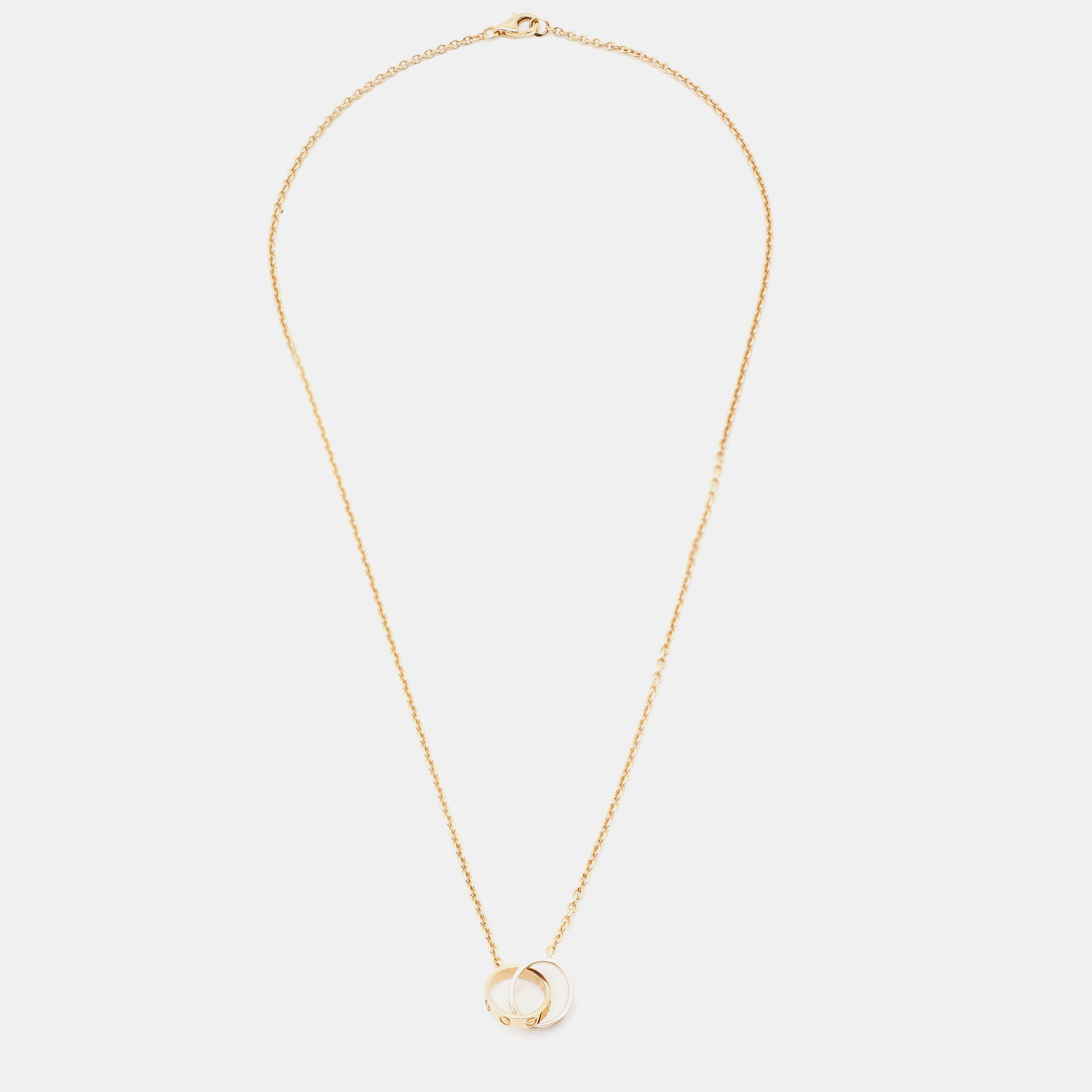 

Cartier Love Interlocking 2 Hoops 18K Yellow Gold Necklace