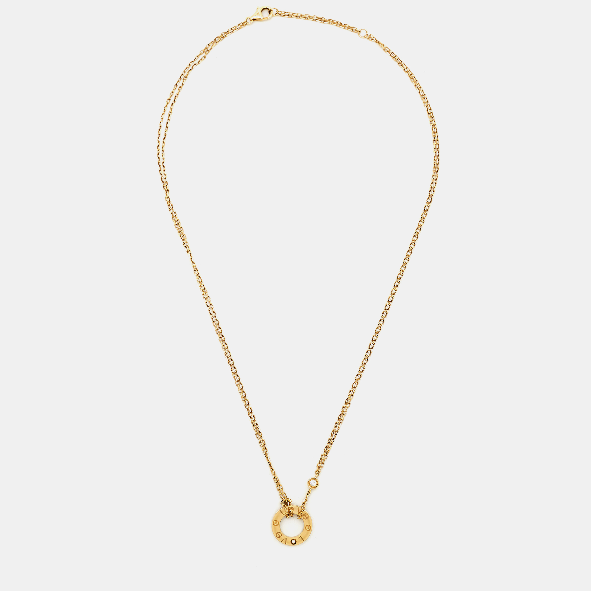 

Cartier Love Diamond 18k Yellow Gold Double Chain Necklace