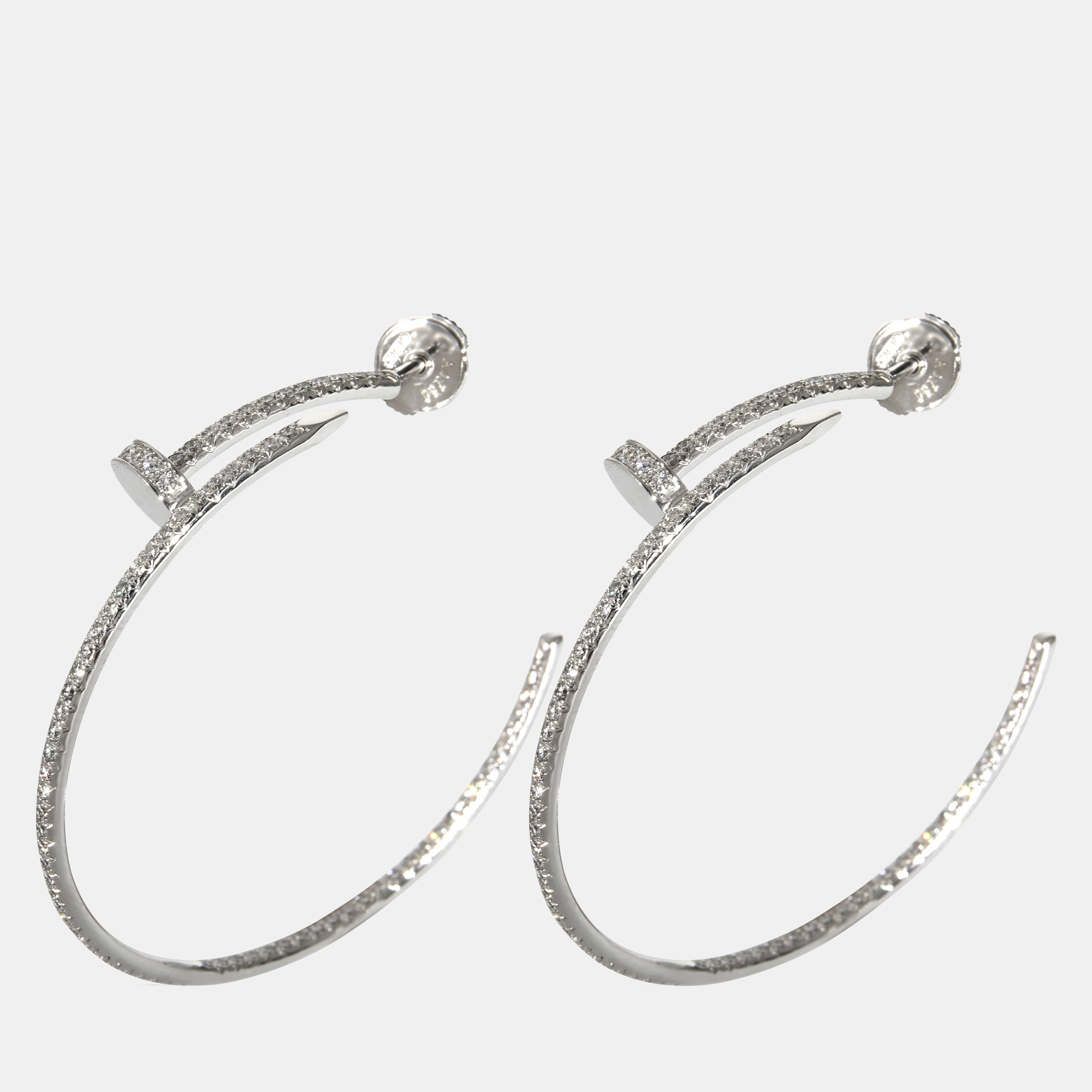 

Cartier Juste Un Clou Diamond Hoop Earring in 18K White Gold 1.26 CTW