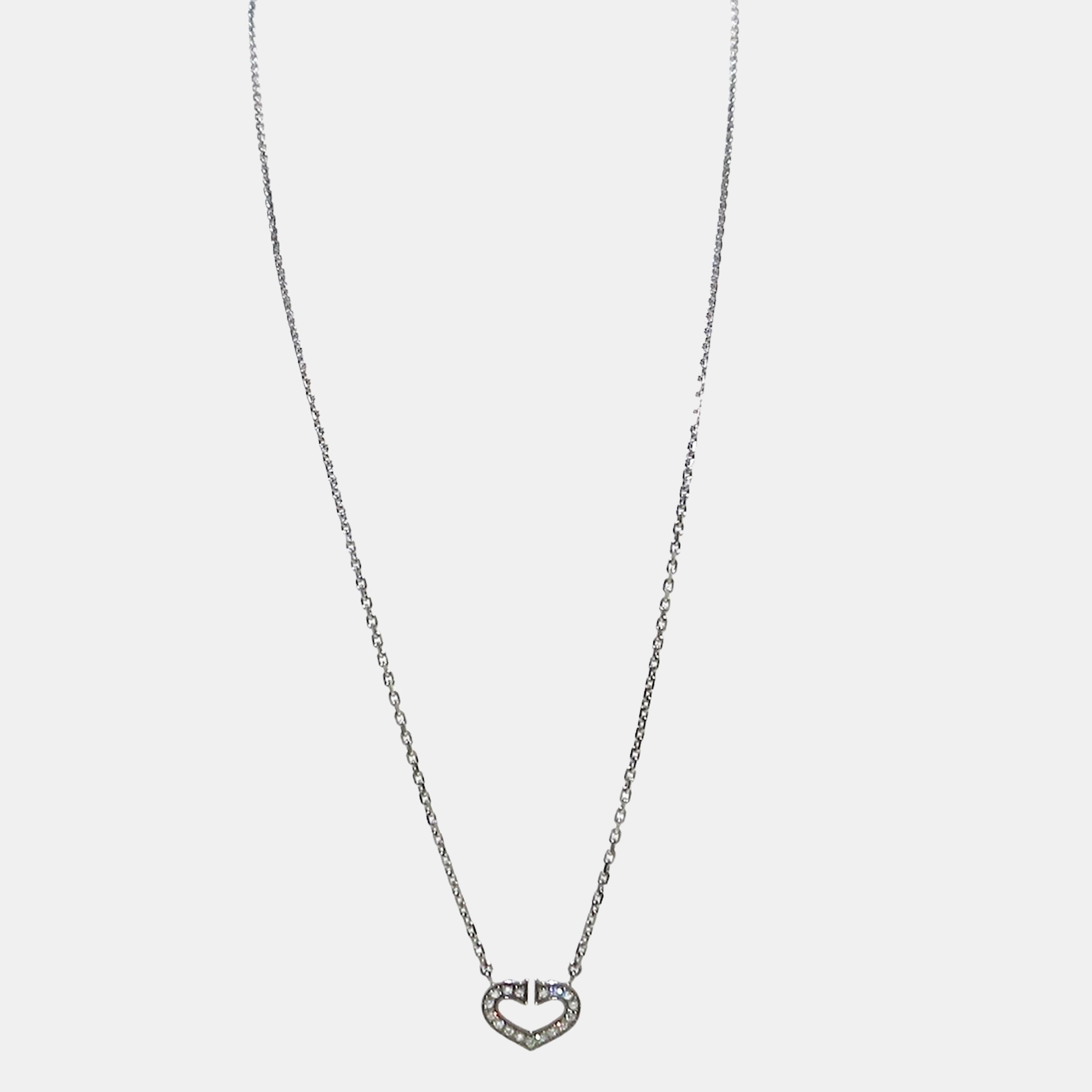 

Cartier C De Cartier 18K White Gold Diamond Necklace