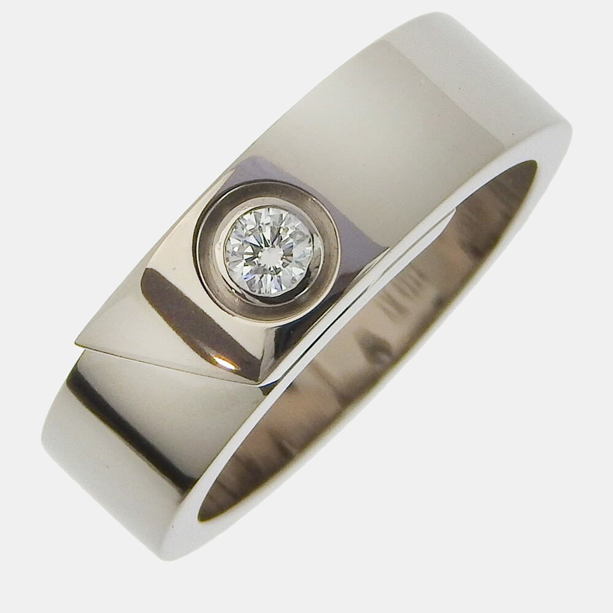 

Cartier Anniversary Wedding Band 18K White Gold Diamond Ring EU 50