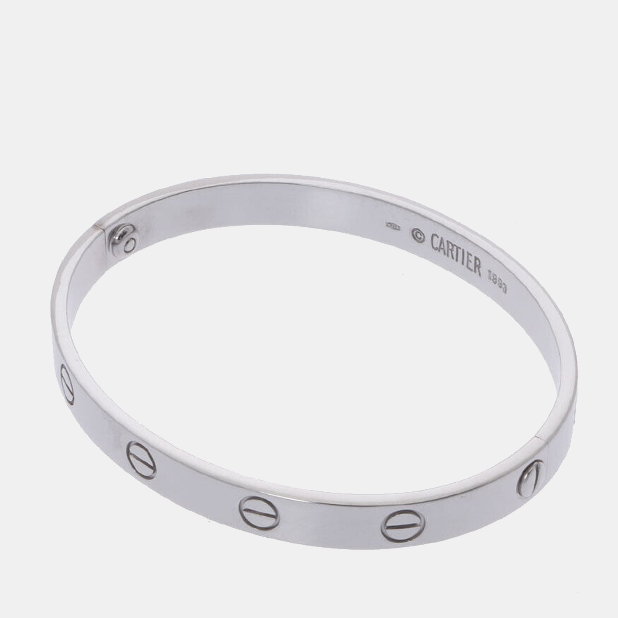 

Cartier Love 18K White Gold Bracelet 17, Silver