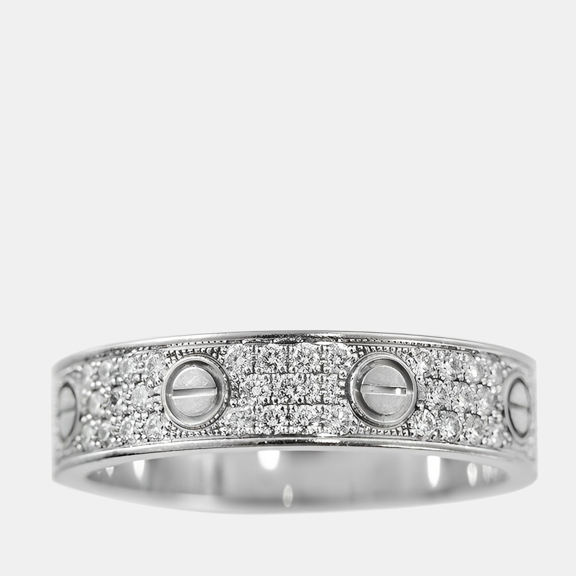 

Cartier Love Wedding Diamond-Paved White Gold Ring Size