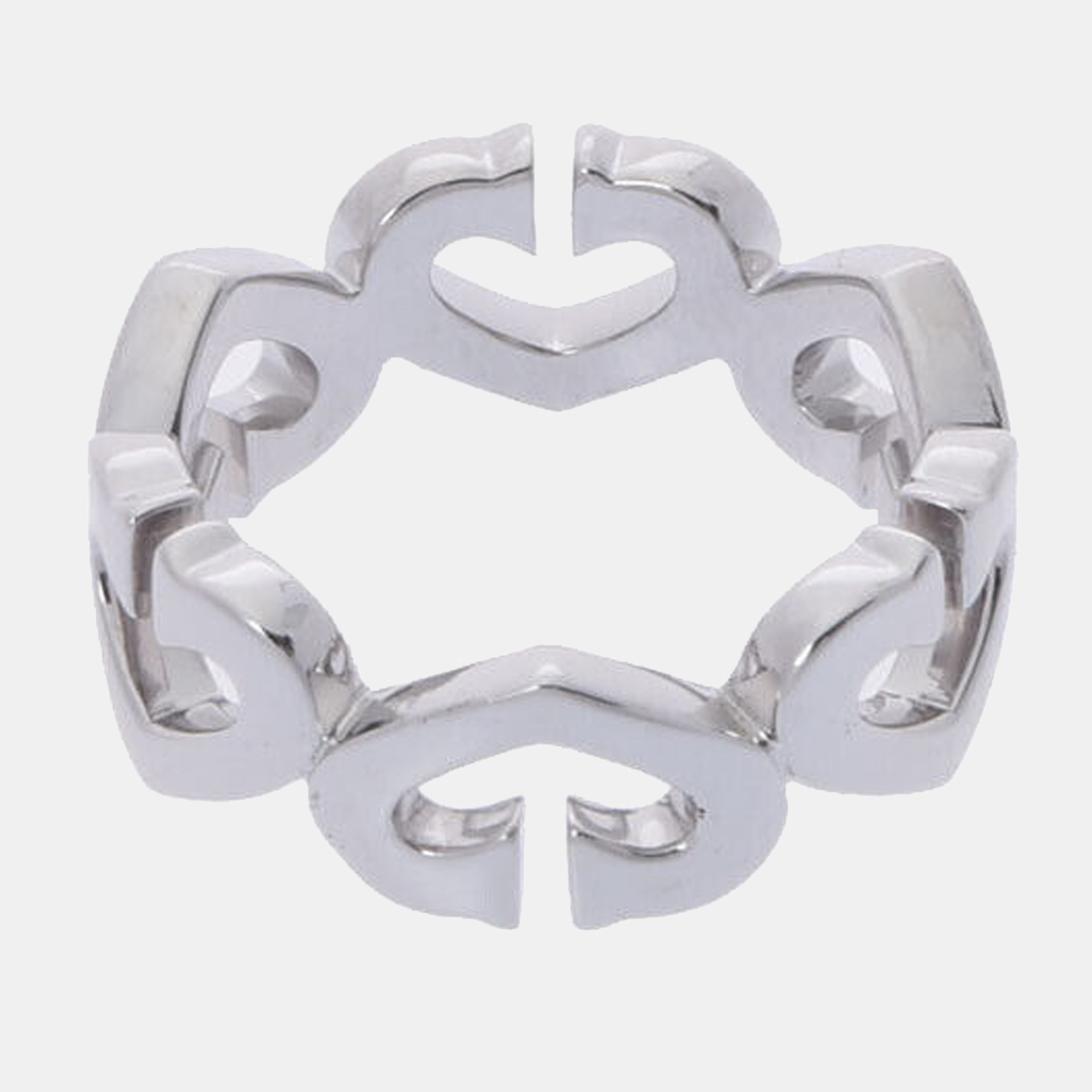 

Cartier Heart C 18K White Gold Diamond Ring EU 51, Silver