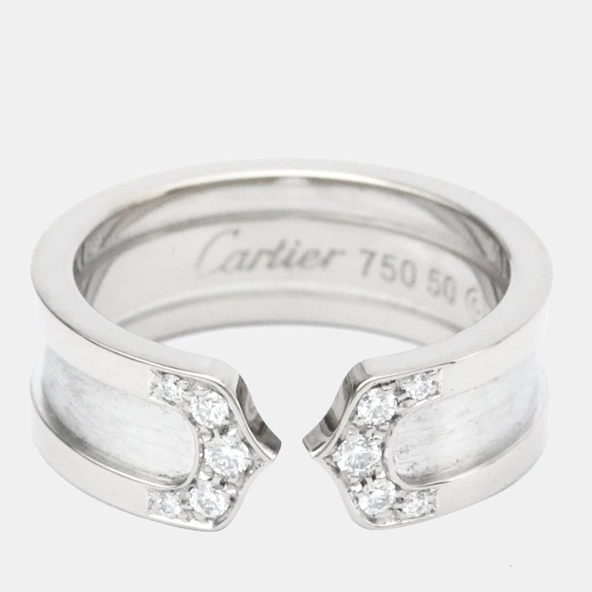 

Cartier C De Cartier 18K White Gold Diamond Ring EU 50