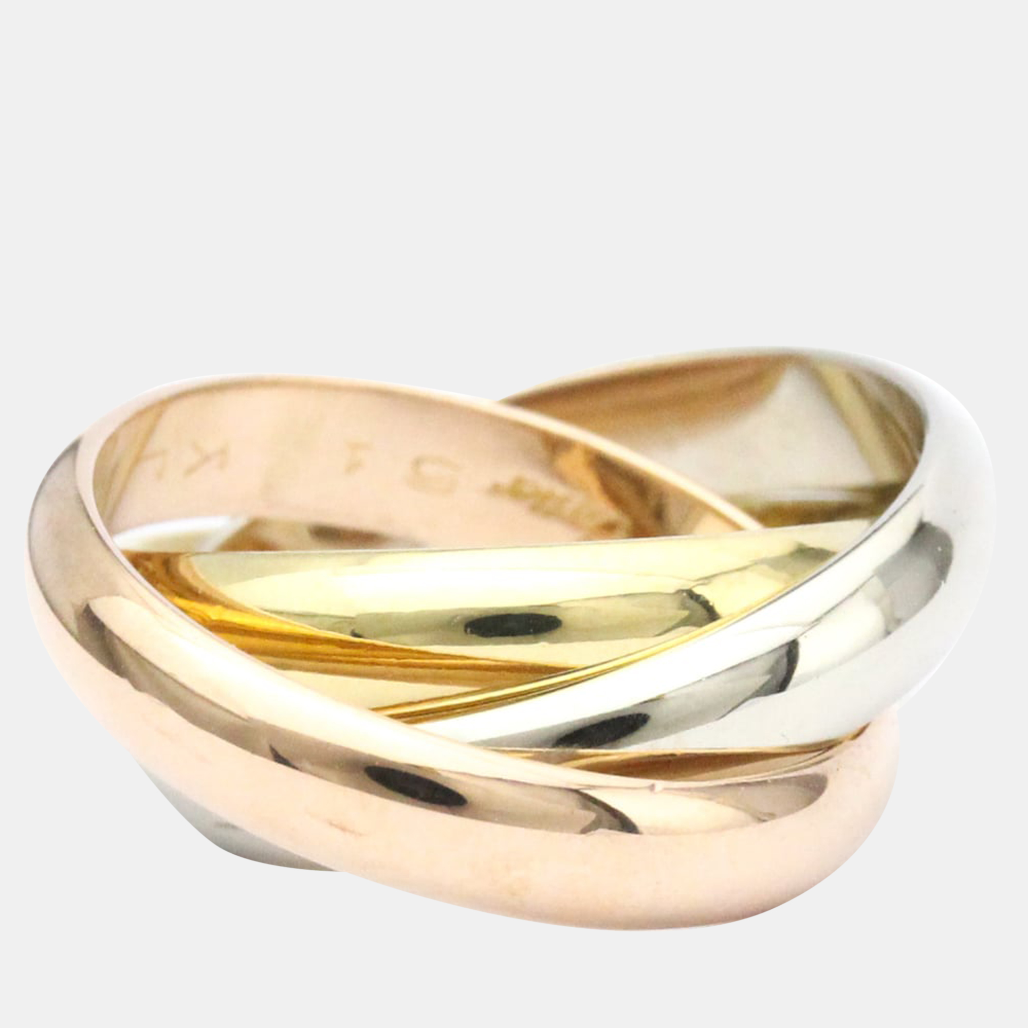 

Cartier Trinity 18K Yellow Rose and White Gold Ring EU 51