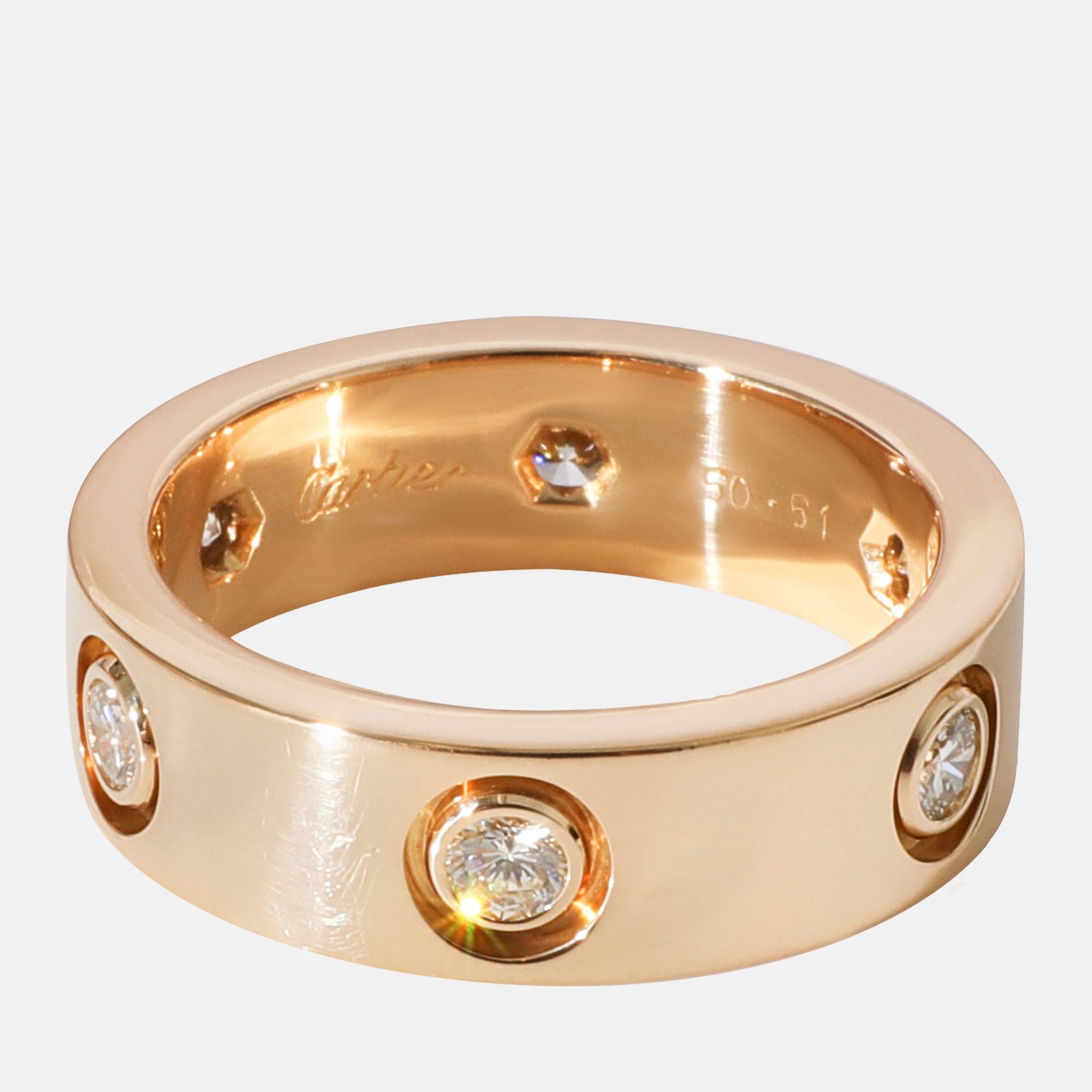 

Cartier Love Diamond Ring in 18k Yellow Gold 0.46 CTW Ring EU 51